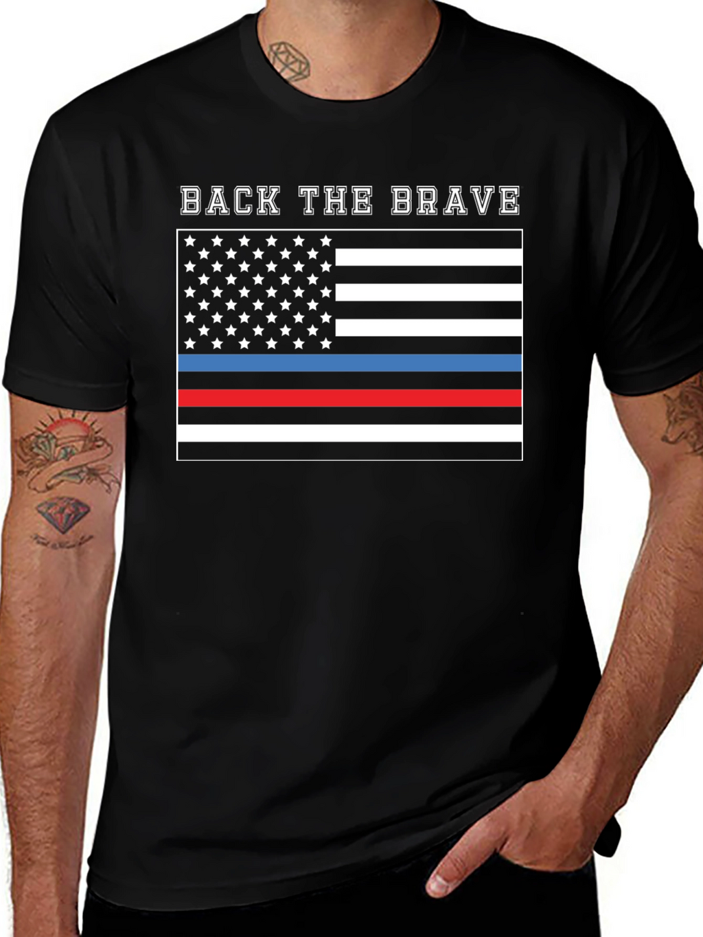 Back the Brave Flag Graphic T-Shirt