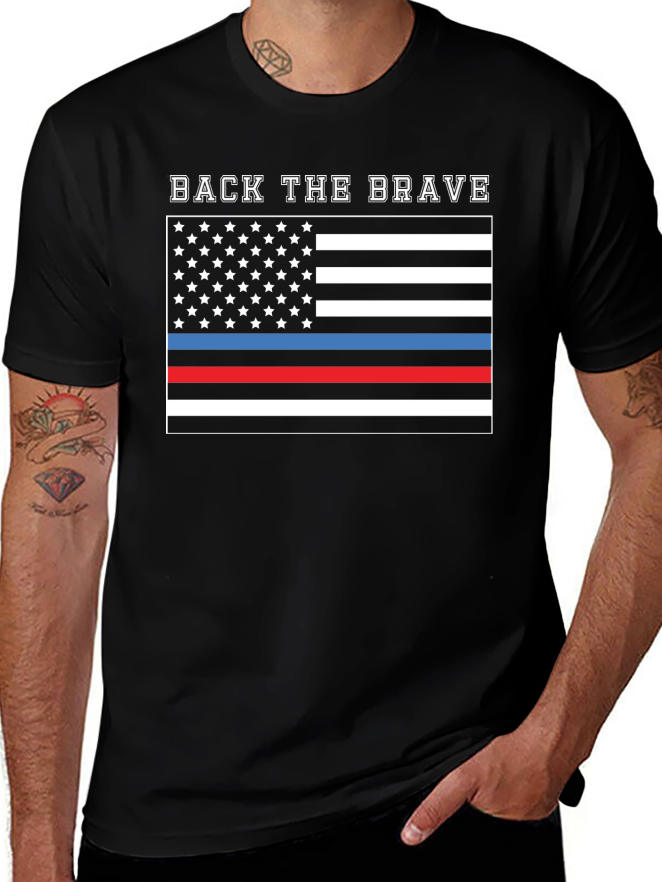 Back the Brave Flag Graphic T-Shirt