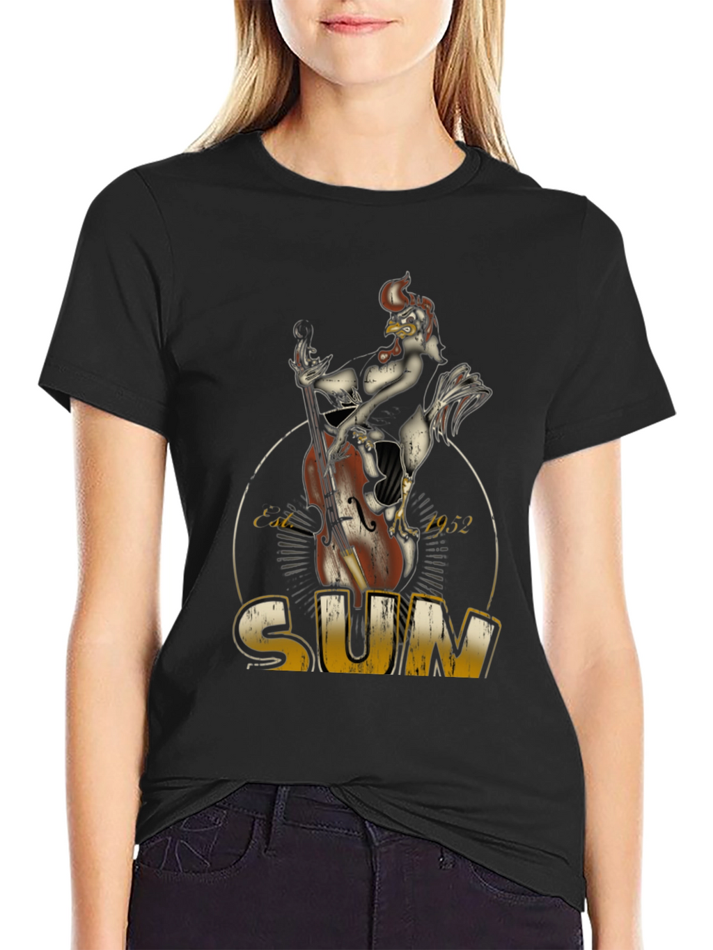 Cool Chicken Bassist Black T-Shirt