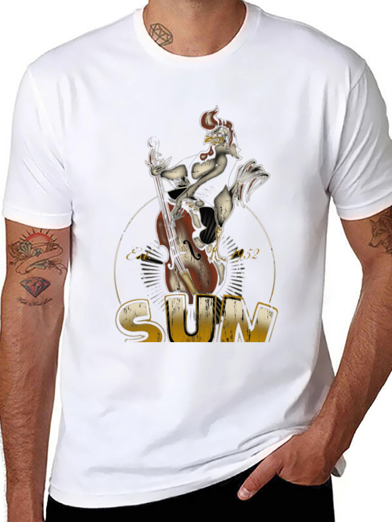 Cool Chicken Bassist Black T-Shirt