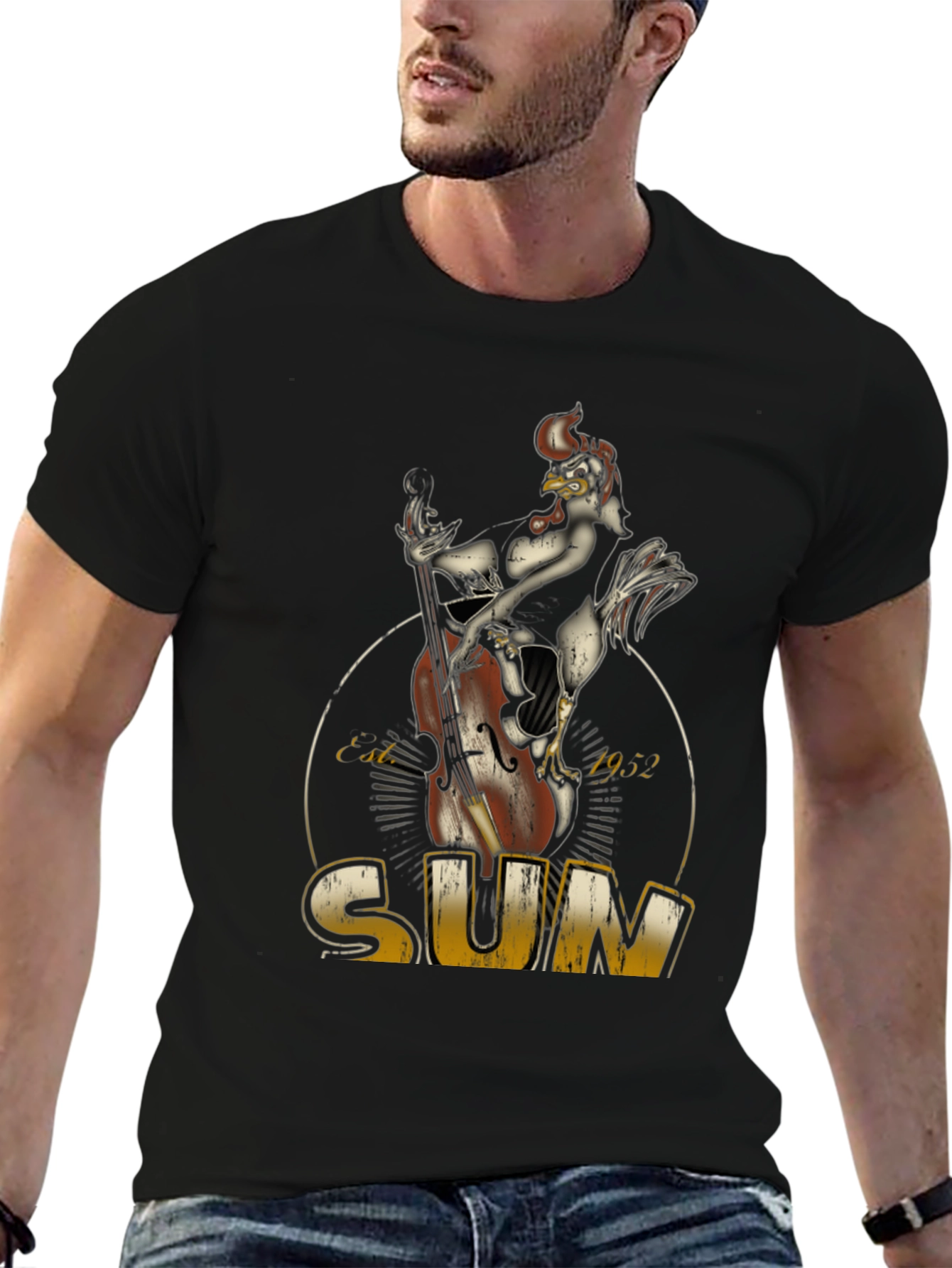 Cool Chicken Bassist Black T-Shirt