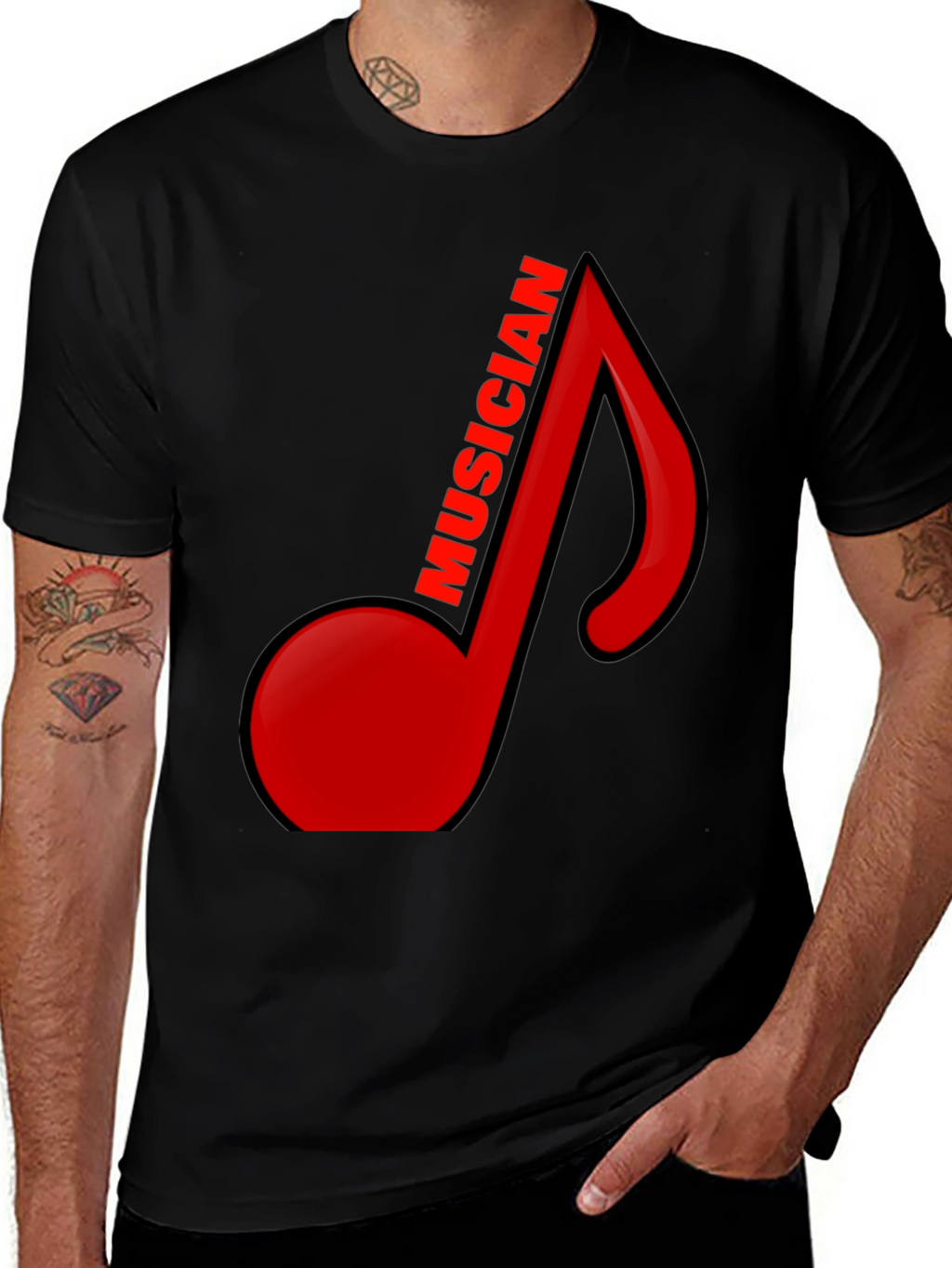 Musician Note Black Graphic Tee