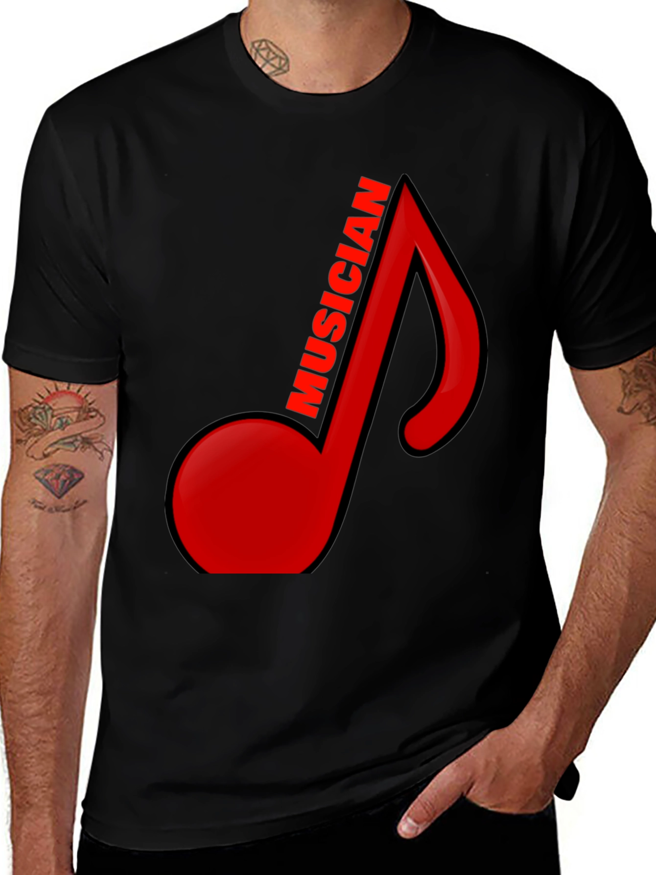 Musician Note Black Graphic Tee
