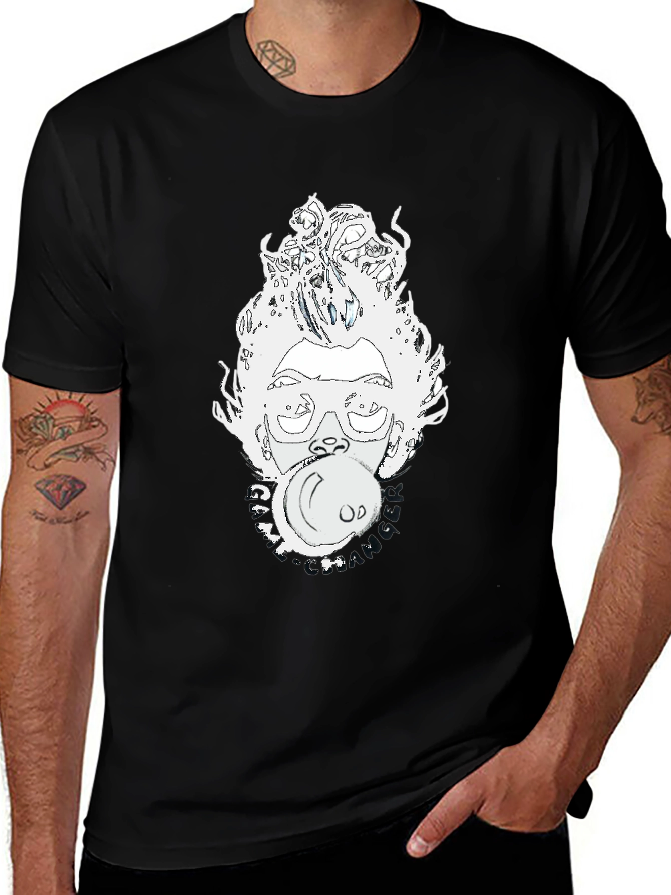 Bubblegum Pop Art Graphic Tee - Black