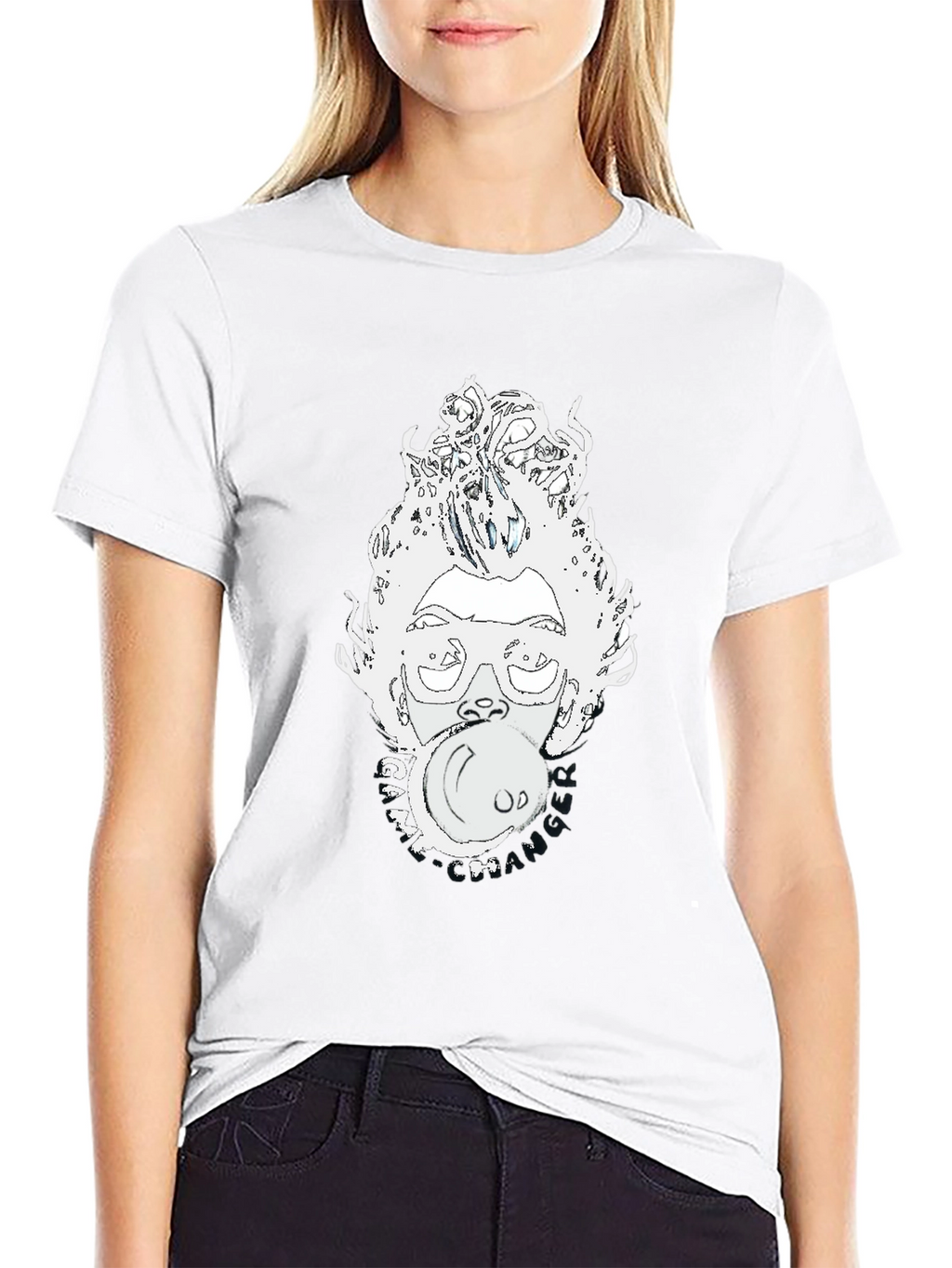 Bubblegum Pop Art Graphic Tee - Black