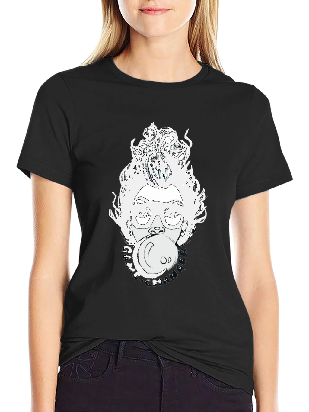Bubblegum Pop Art Graphic Tee - Black