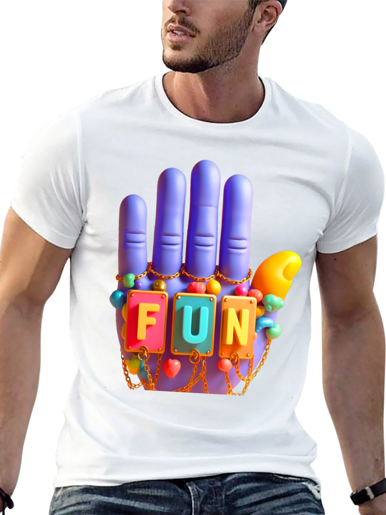 Funky Hand T-Shirt - Black Tee