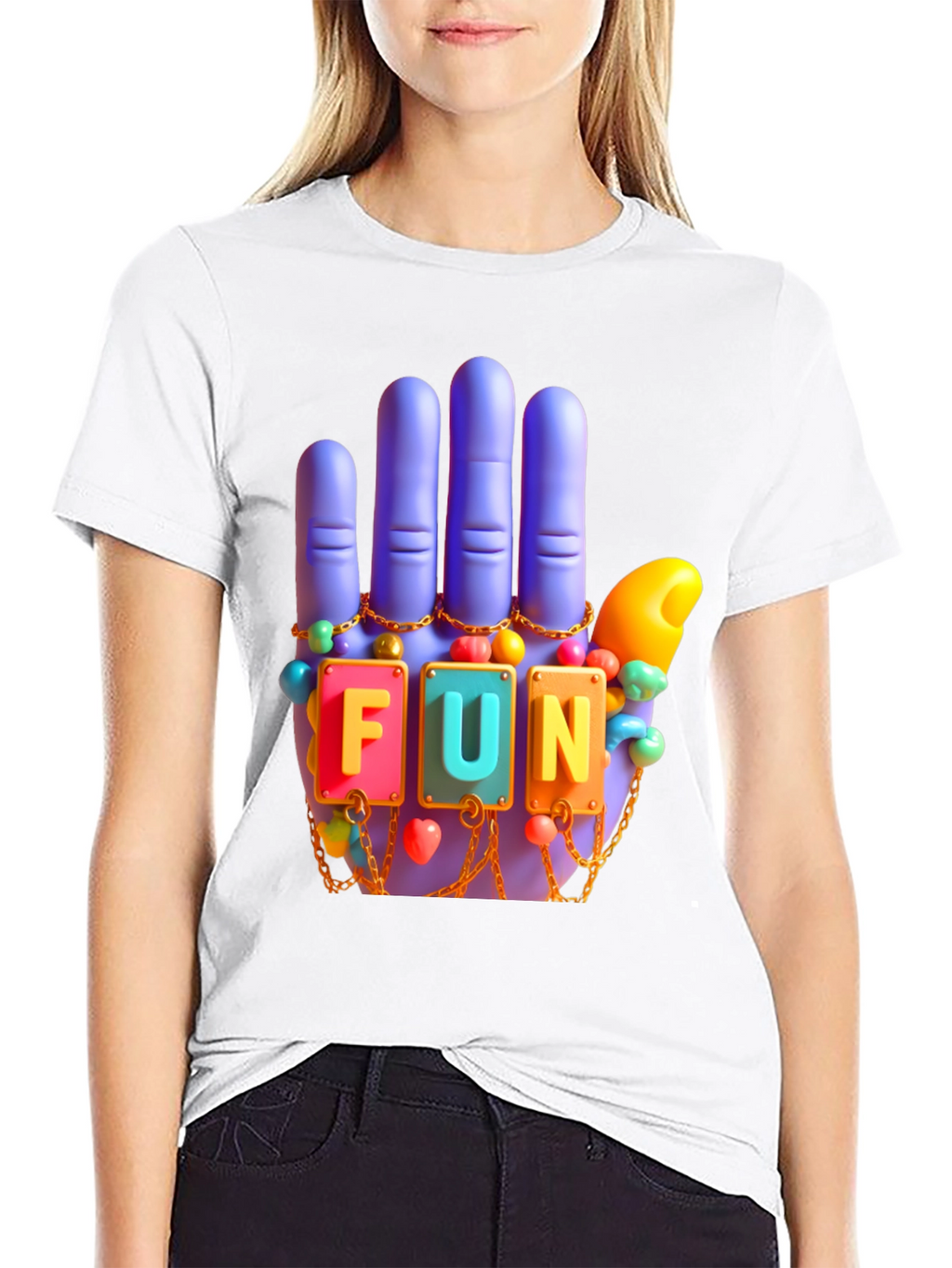Funky Hand T-Shirt - Black Tee