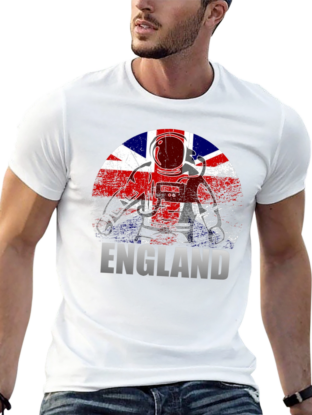 England Astronaut T-Shirt - Union Jack Flag Design