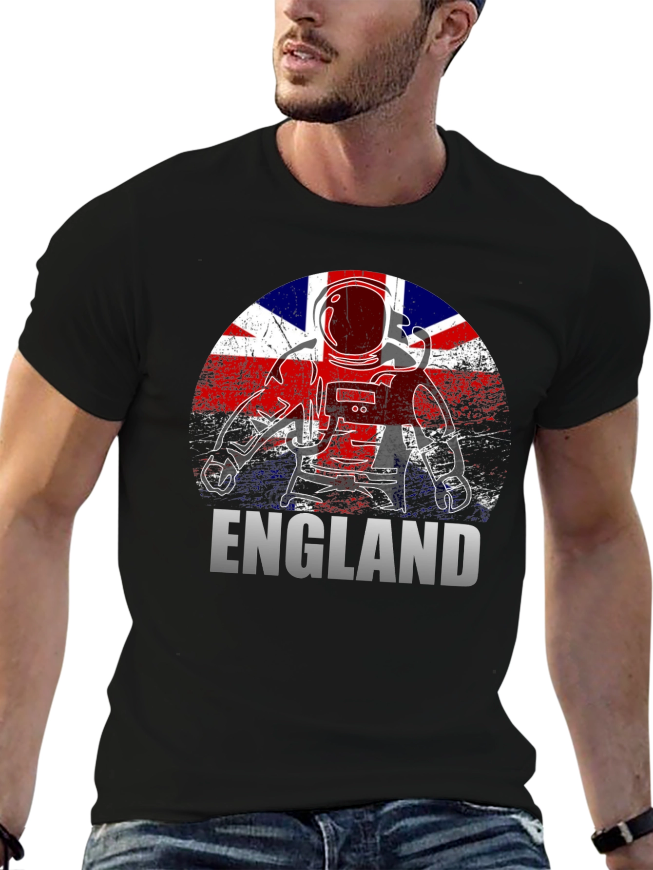 England Astronaut T-Shirt - Union Jack Flag Design