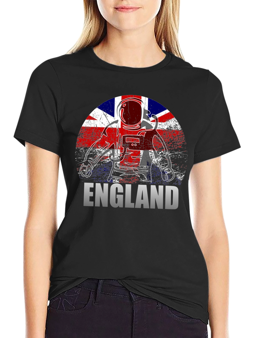 England Astronaut T-Shirt - Union Jack Flag Design