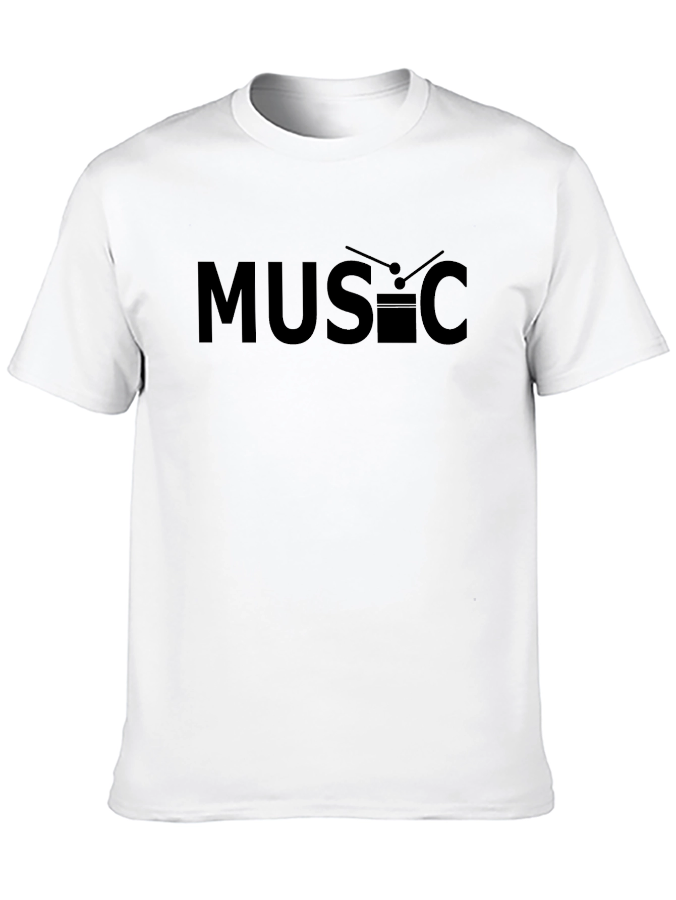 Music Drum Graphic T-Shirt - Unisex Black Tee