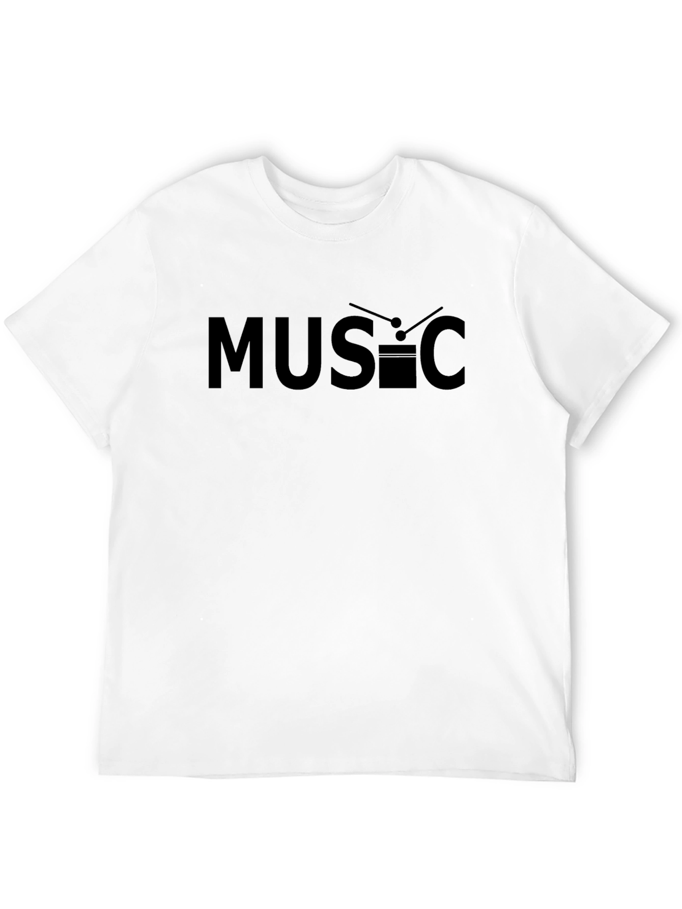 Music Drum Graphic T-Shirt - Unisex Black Tee
