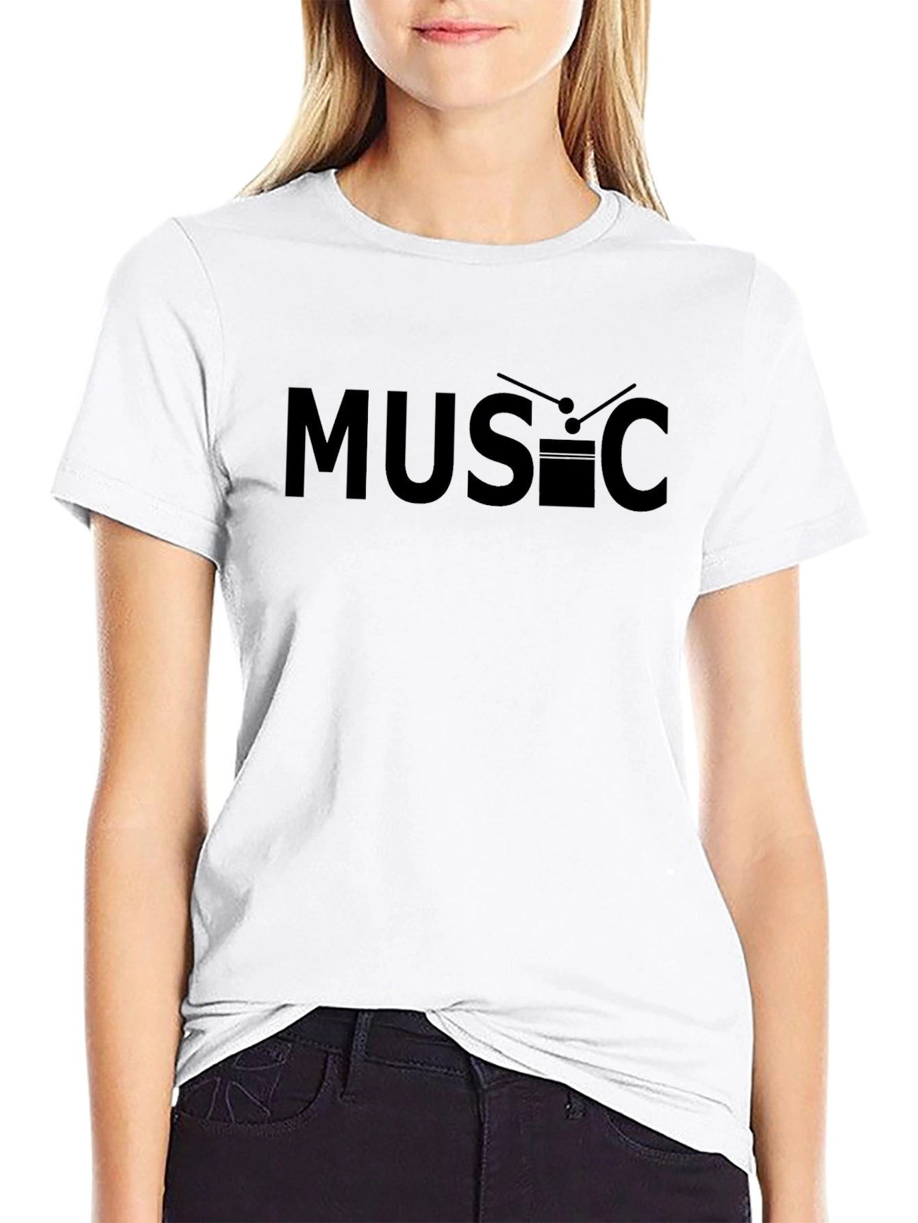 Music Drum Graphic T-Shirt - Unisex Black Tee