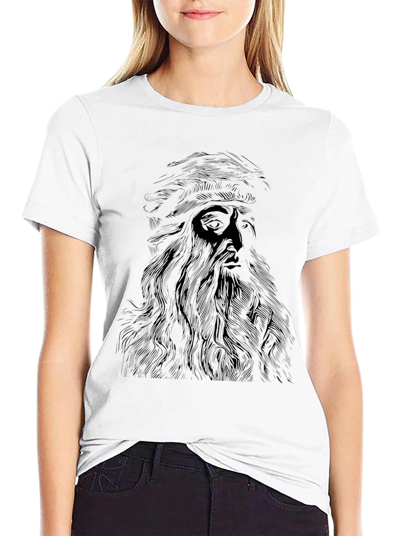 Da Vinci Sketch Black T-Shirt