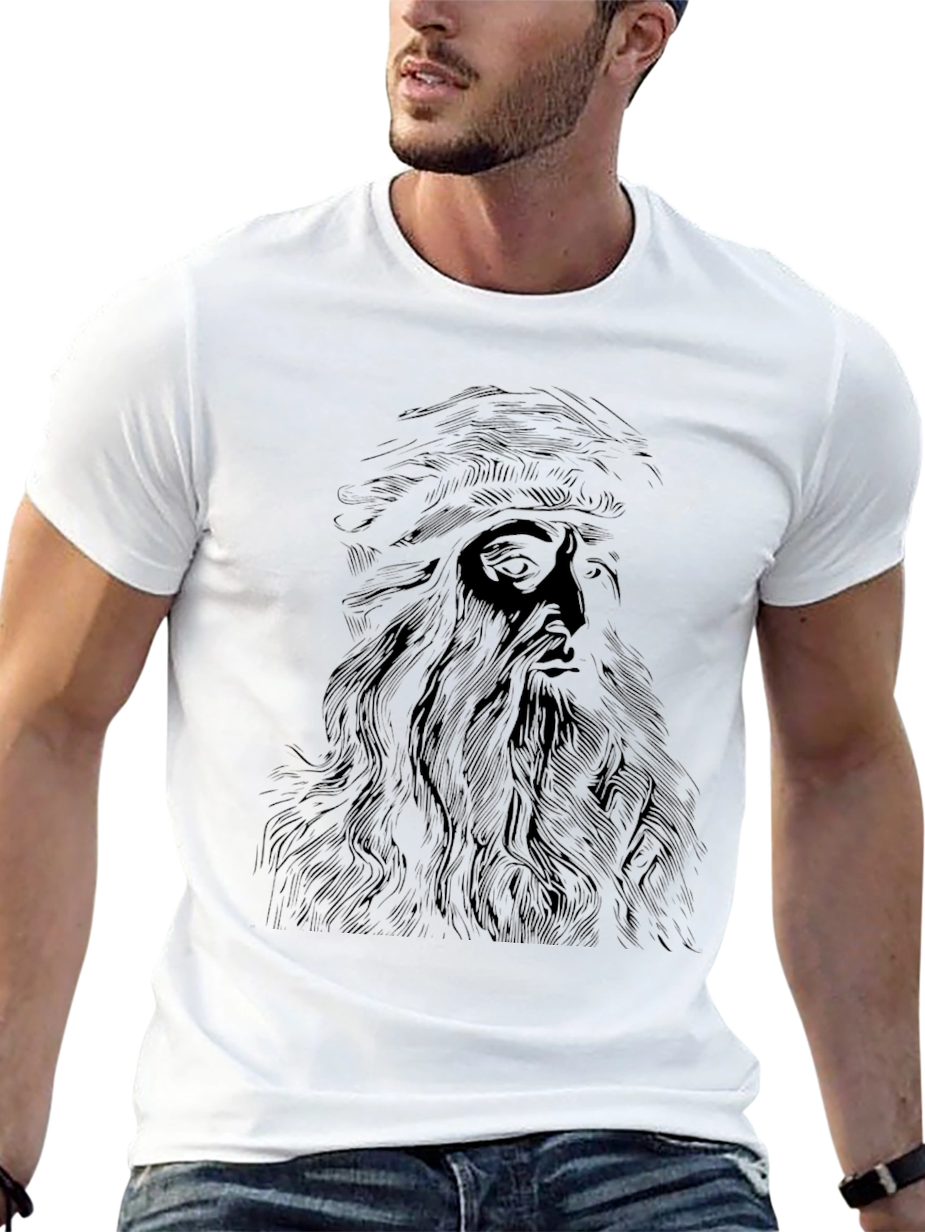 Da Vinci Sketch Black T-Shirt
