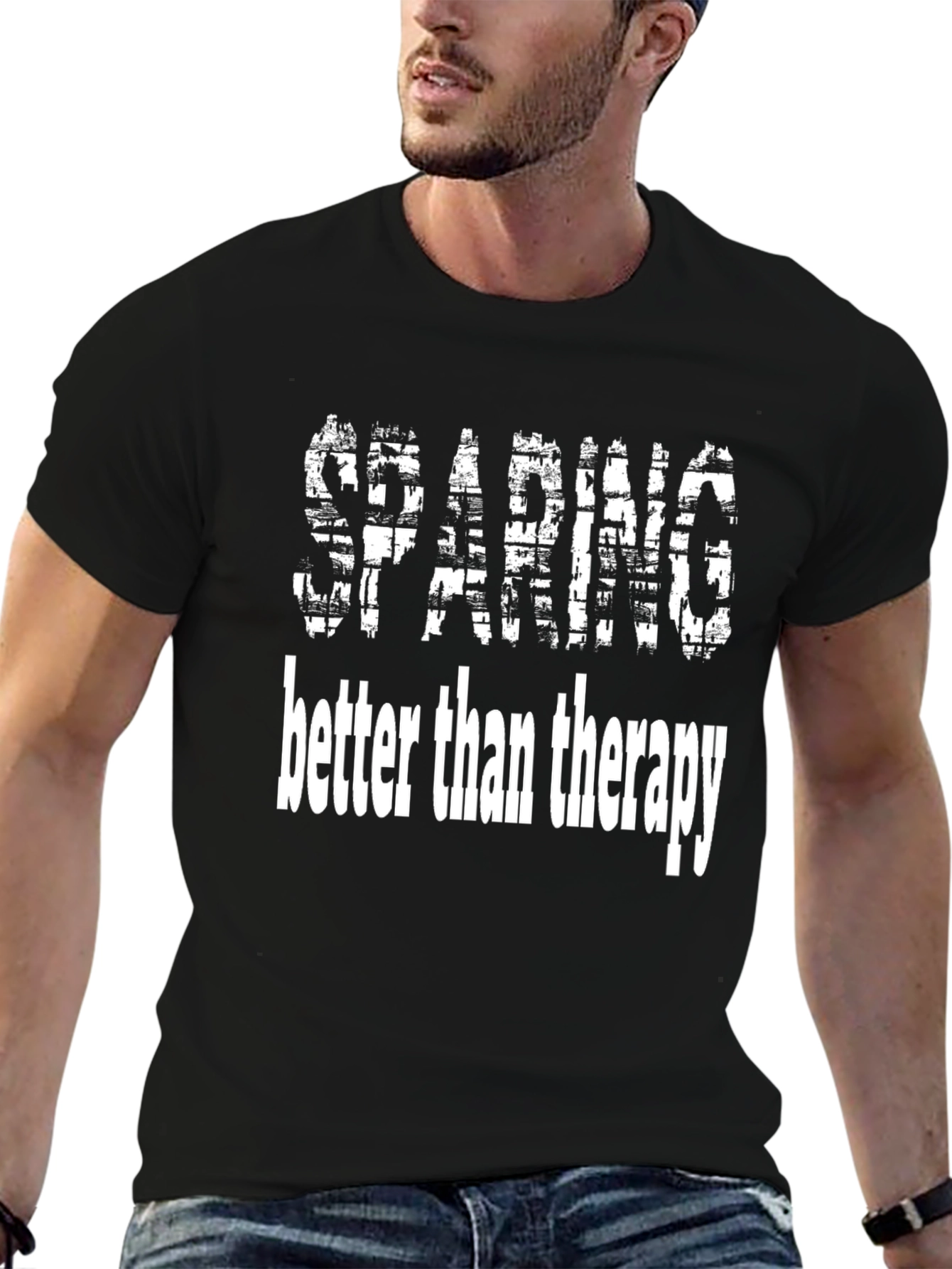 Sparring Better Than Therapy Black T-Shirt