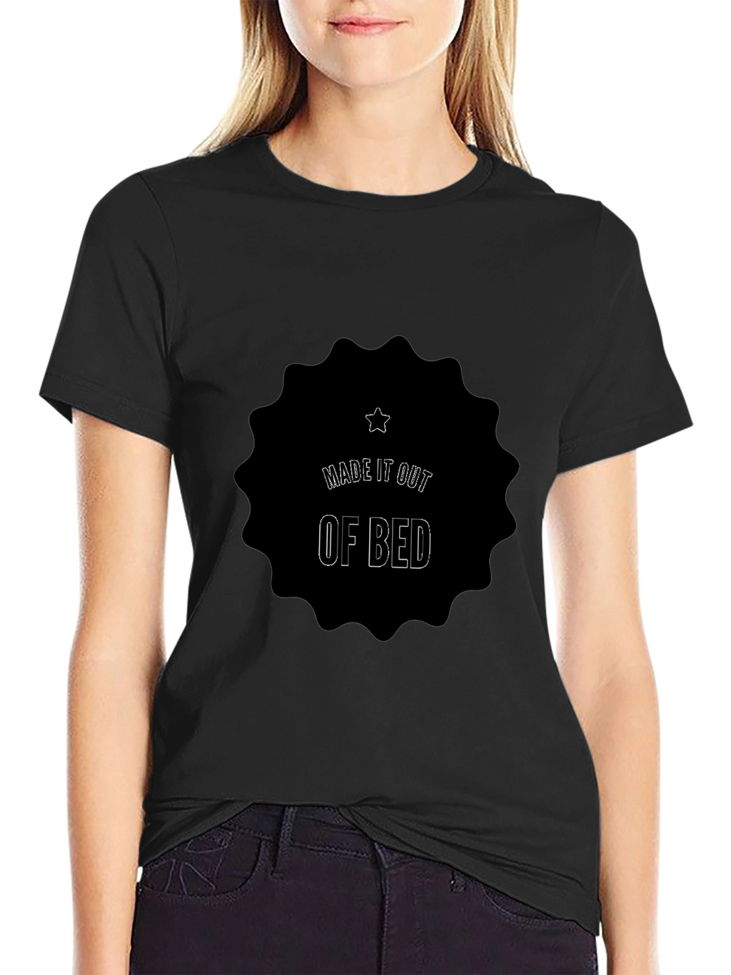 Made It Out Of Bed Black Tee