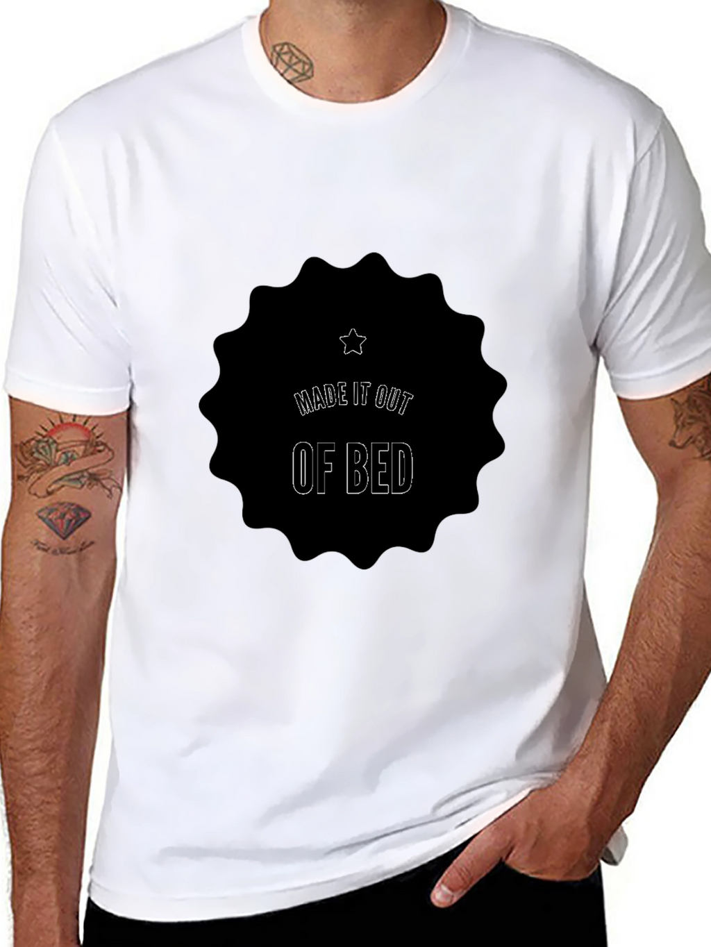 Made It Out Of Bed Black Tee