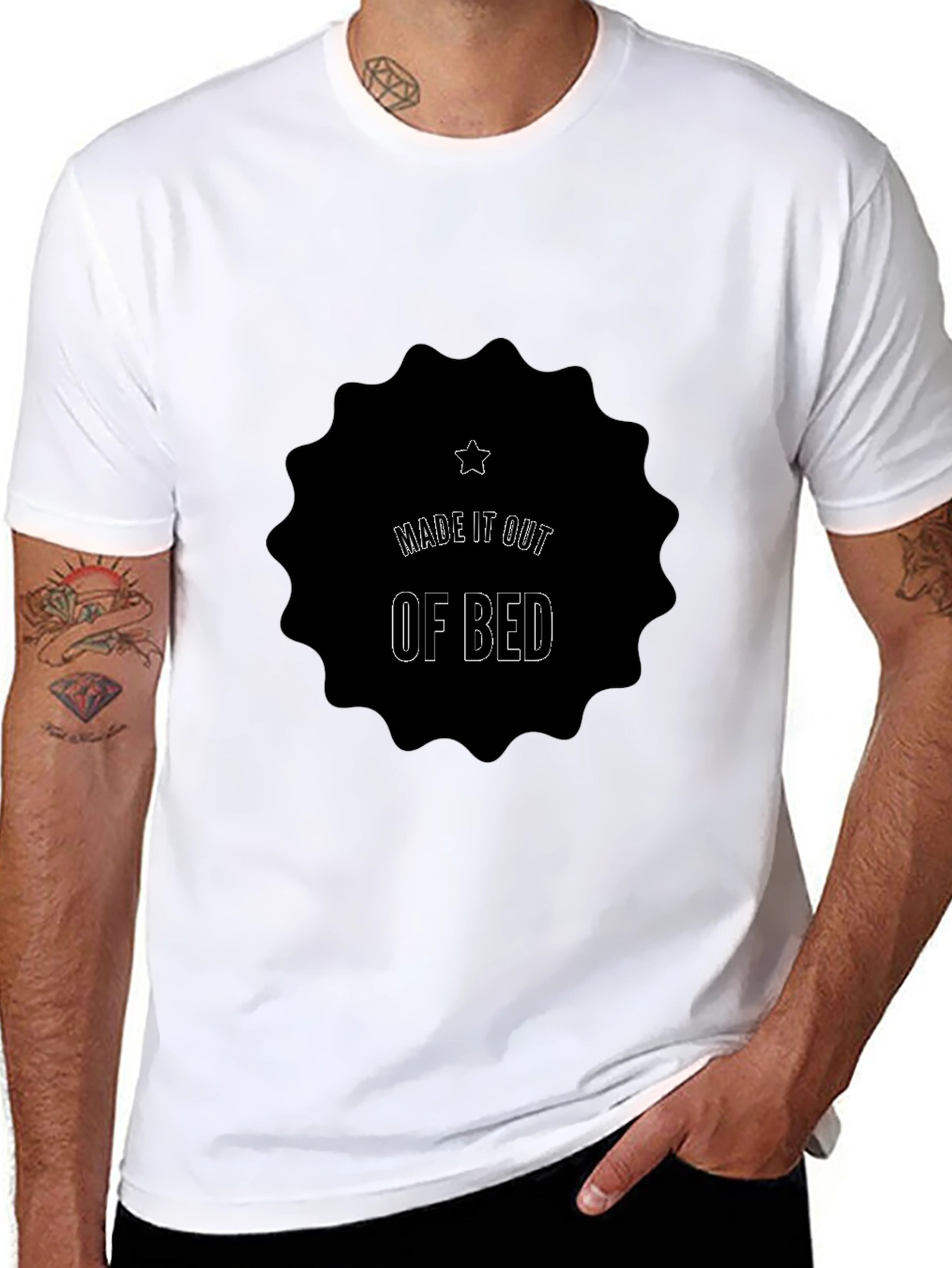 Made It Out Of Bed Black Tee