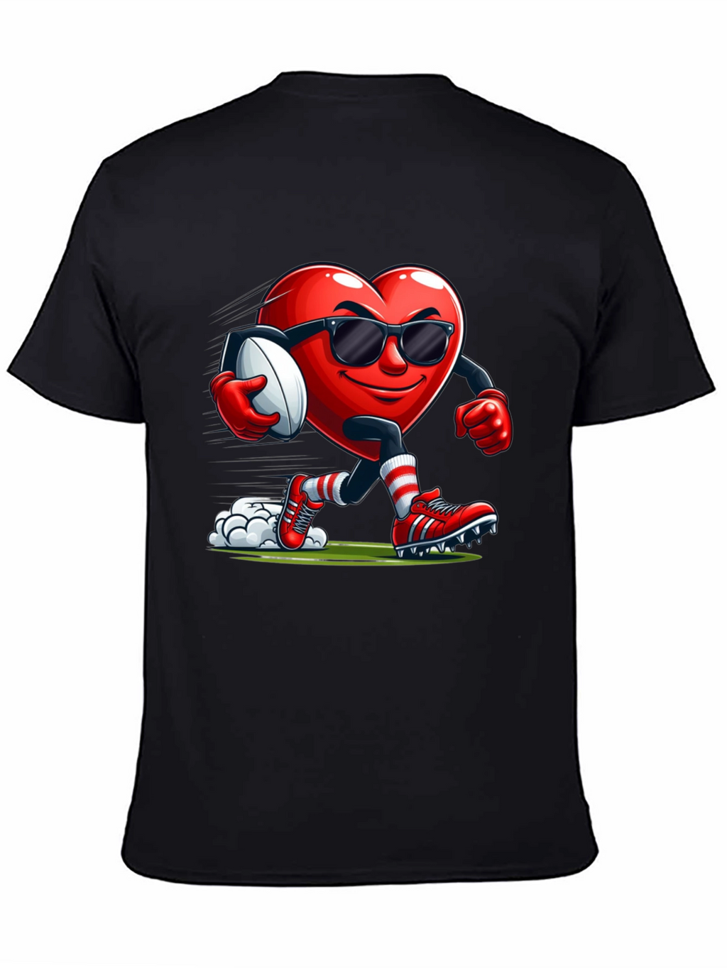 Heart Rugby Player Graphic T-Shirt