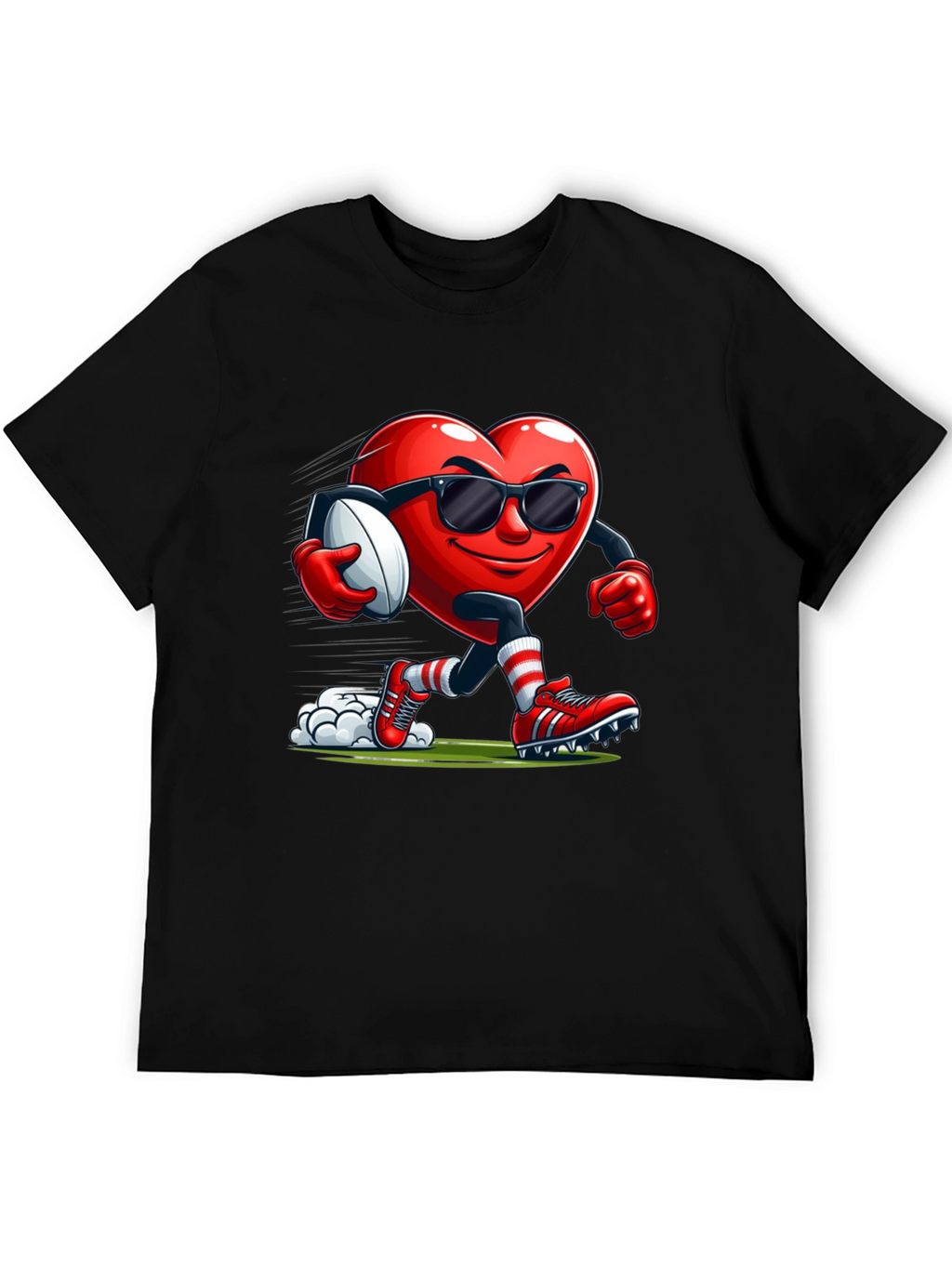 Heart Rugby Player Graphic T-Shirt