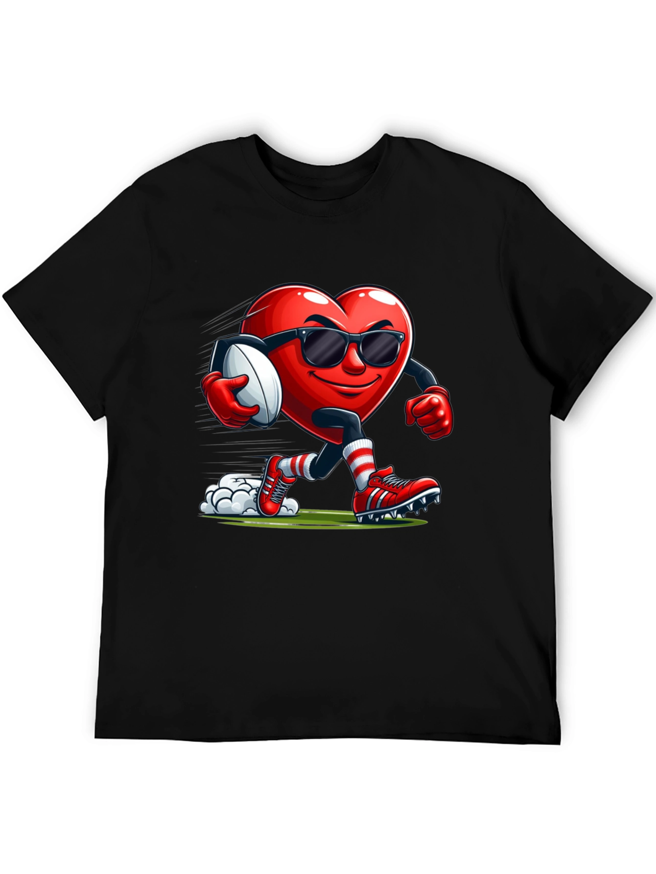 Heart Rugby Player Graphic T-Shirt