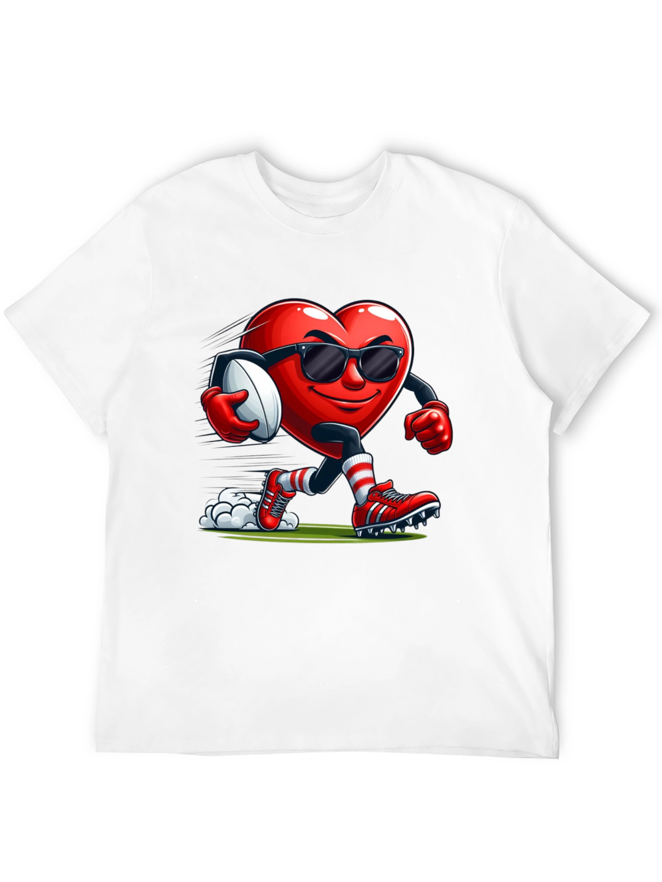 Heart Rugby Player Graphic T-Shirt