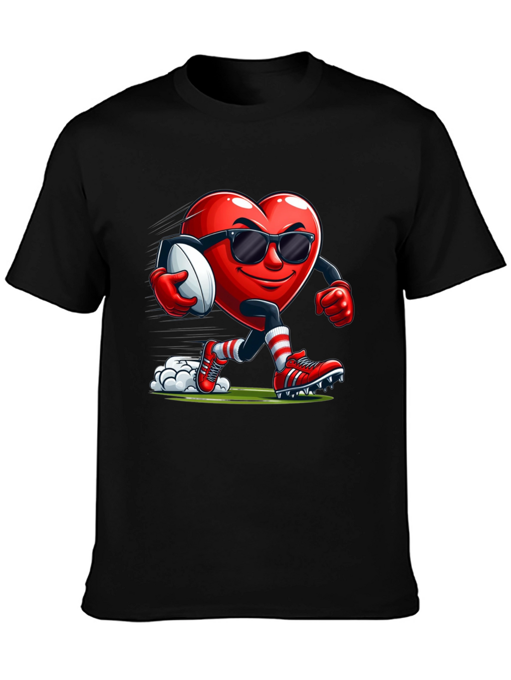 Heart Rugby Player Graphic T-Shirt