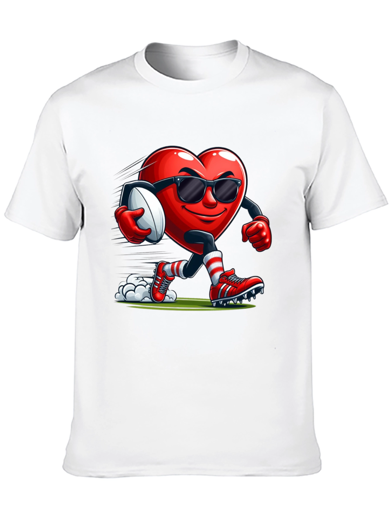 Heart Rugby Player Graphic T-Shirt