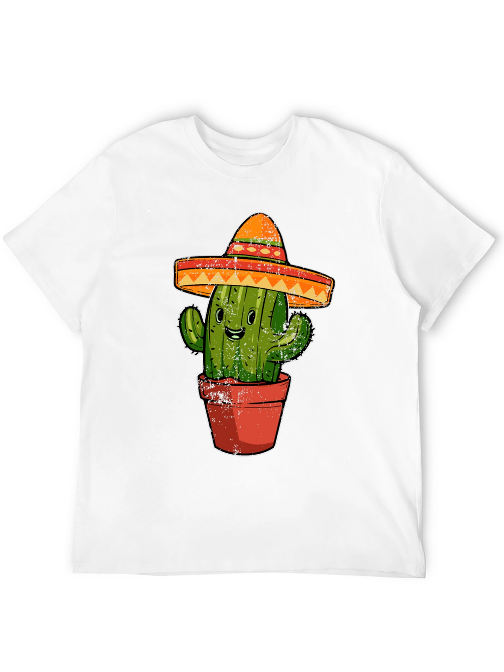 Cactus Sombrero Graphic Tee - Black Cotton T-Shirt
