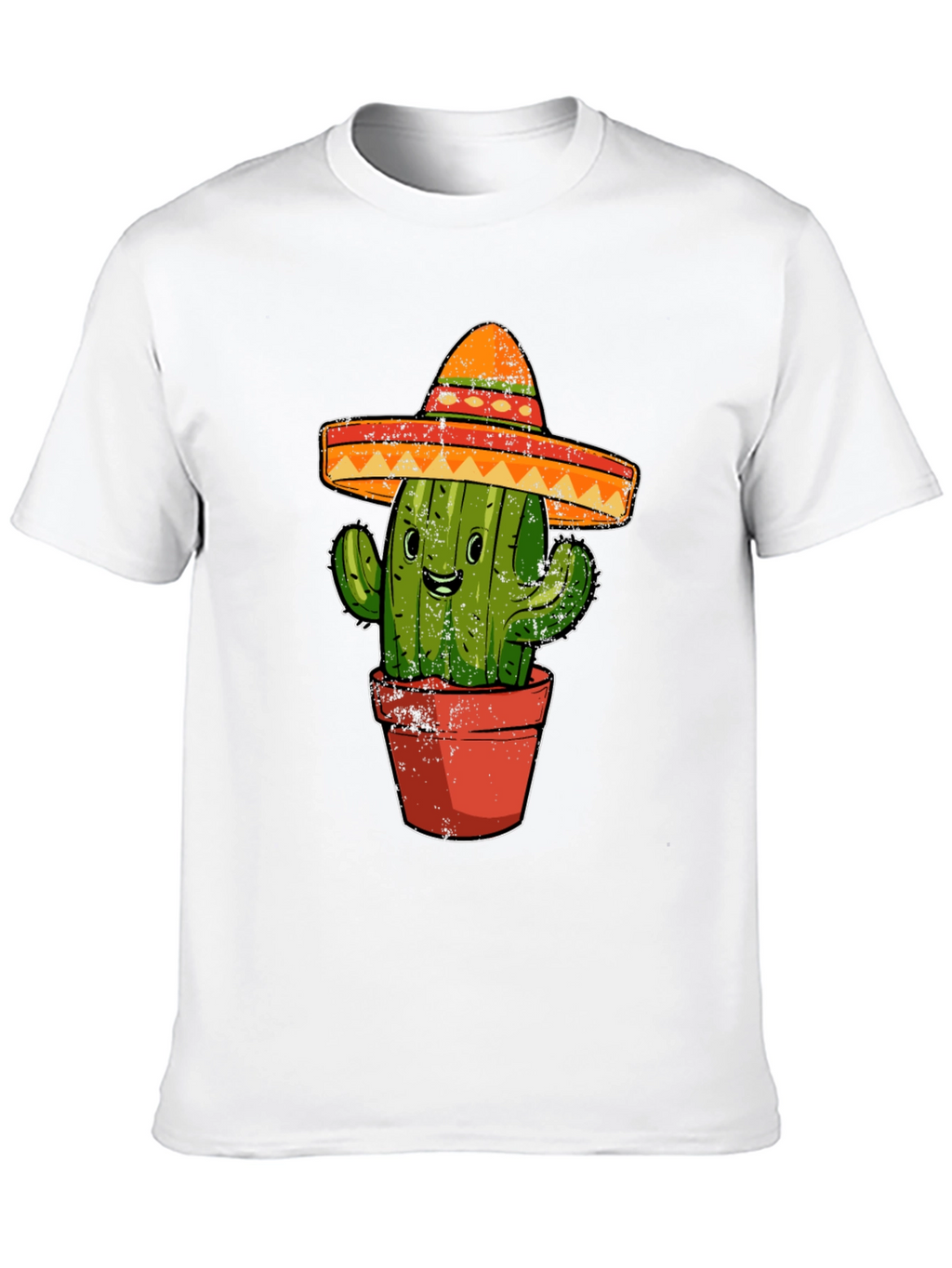 Cactus Sombrero Graphic Tee - Black Cotton T-Shirt