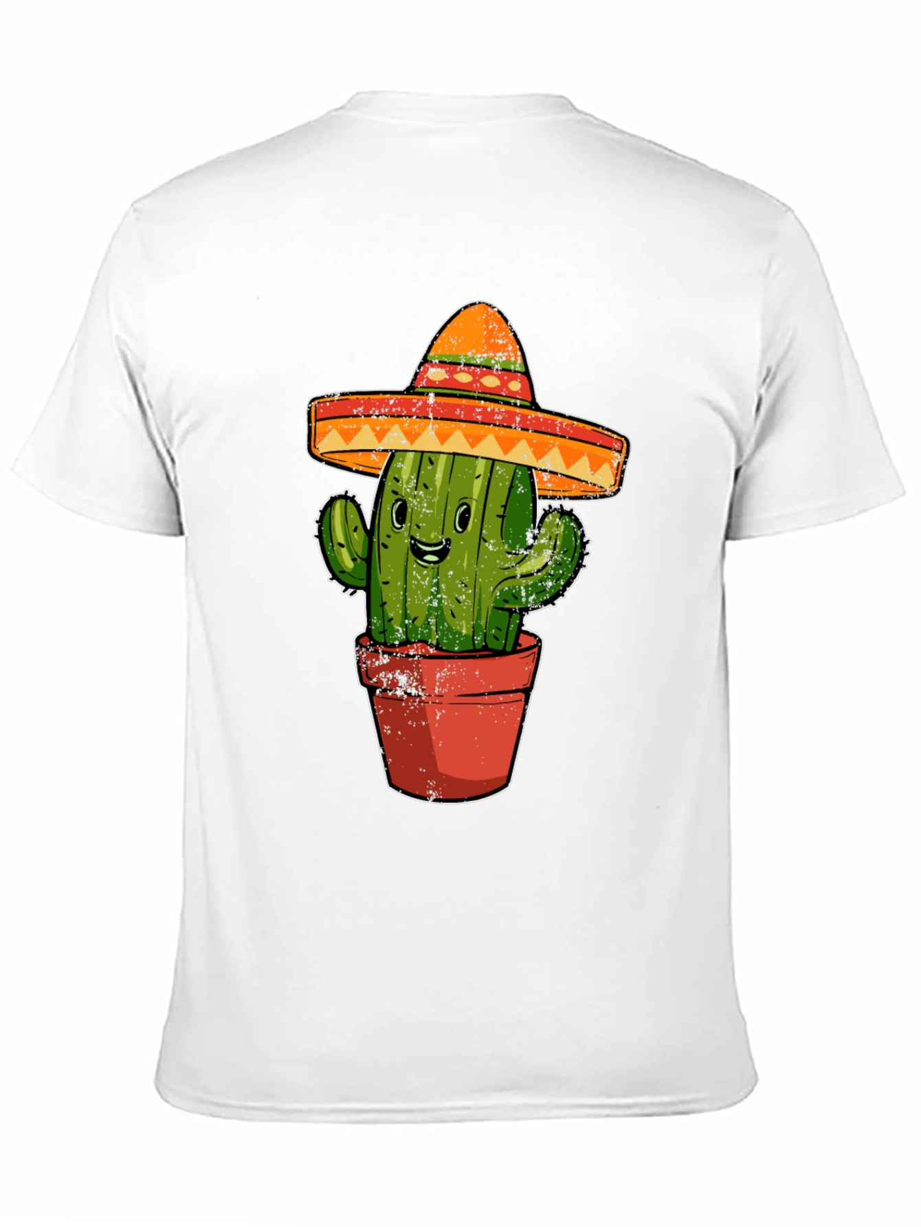 Cactus Sombrero Graphic Tee - Black Cotton T-Shirt