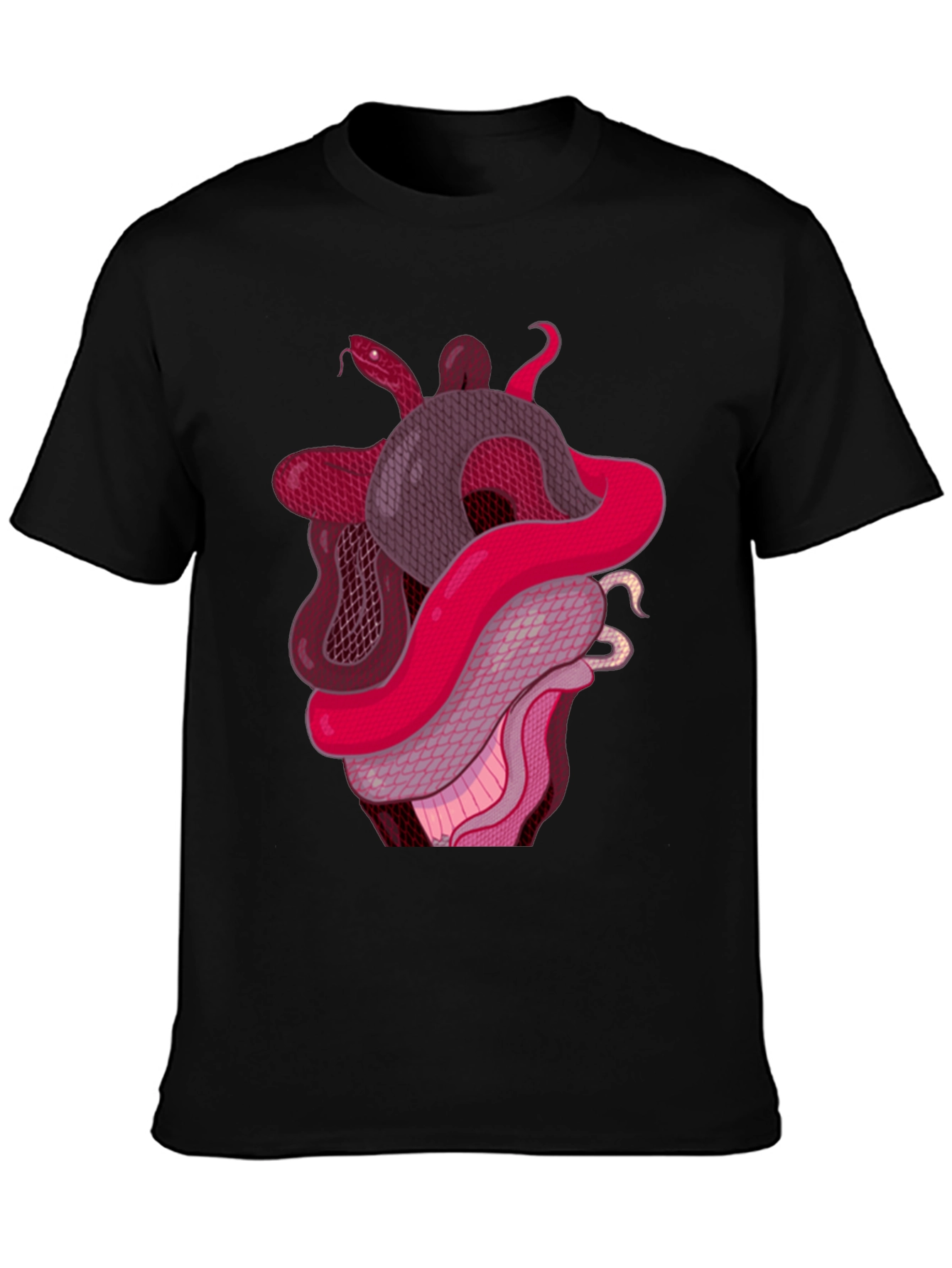Snake Heart Graphic Tee - Stylish Black T-Shirt