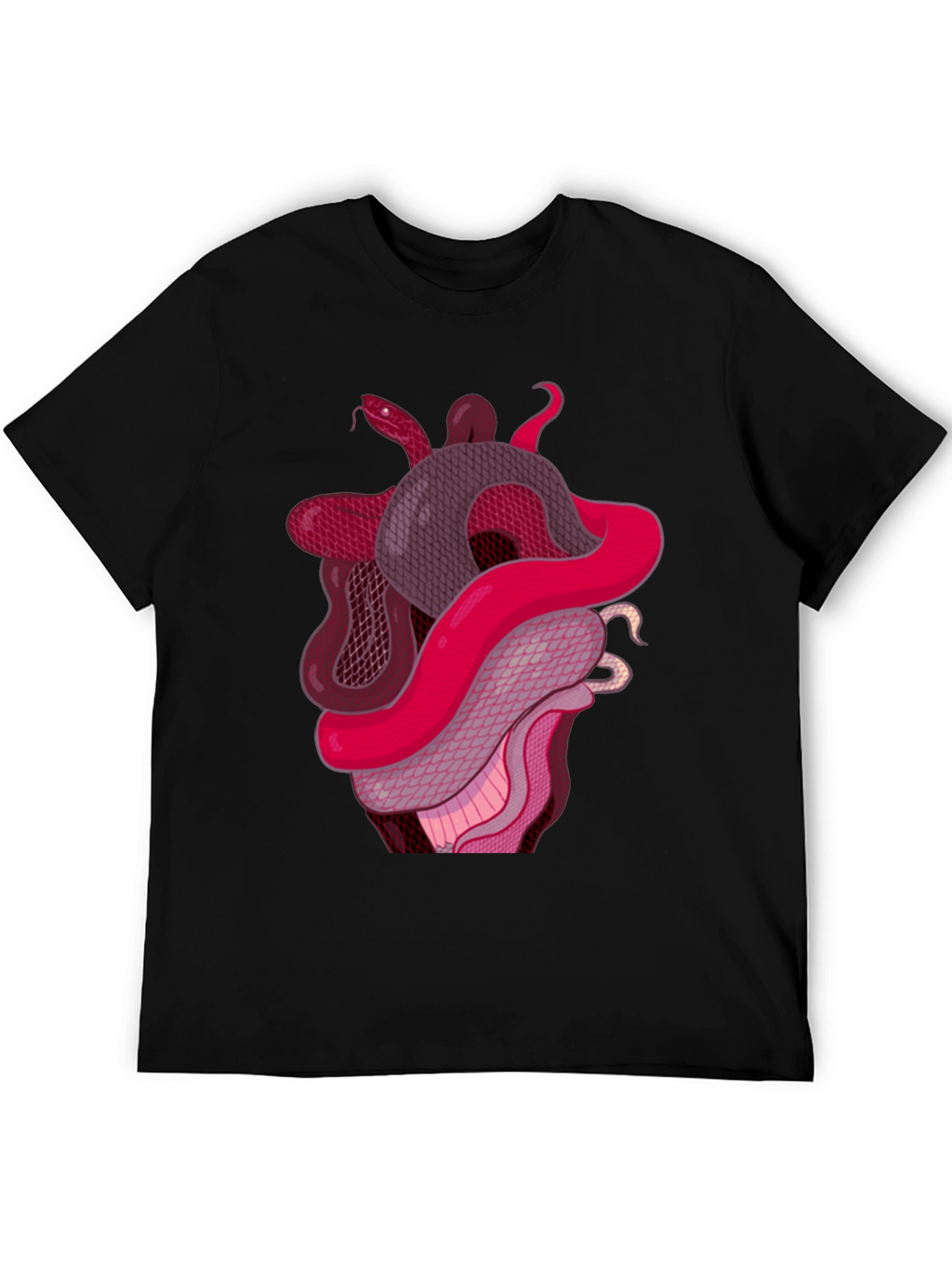 Snake Heart Graphic Tee - Stylish Black T-Shirt