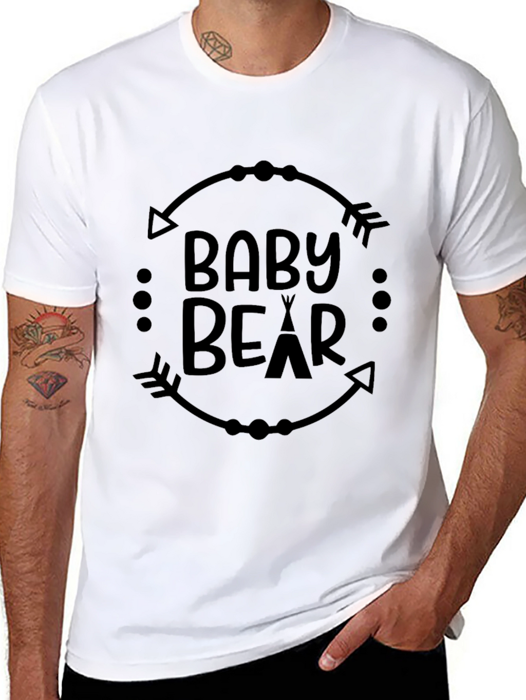 Baby Bear Graphic Tee - Black Unisex T-Shirt