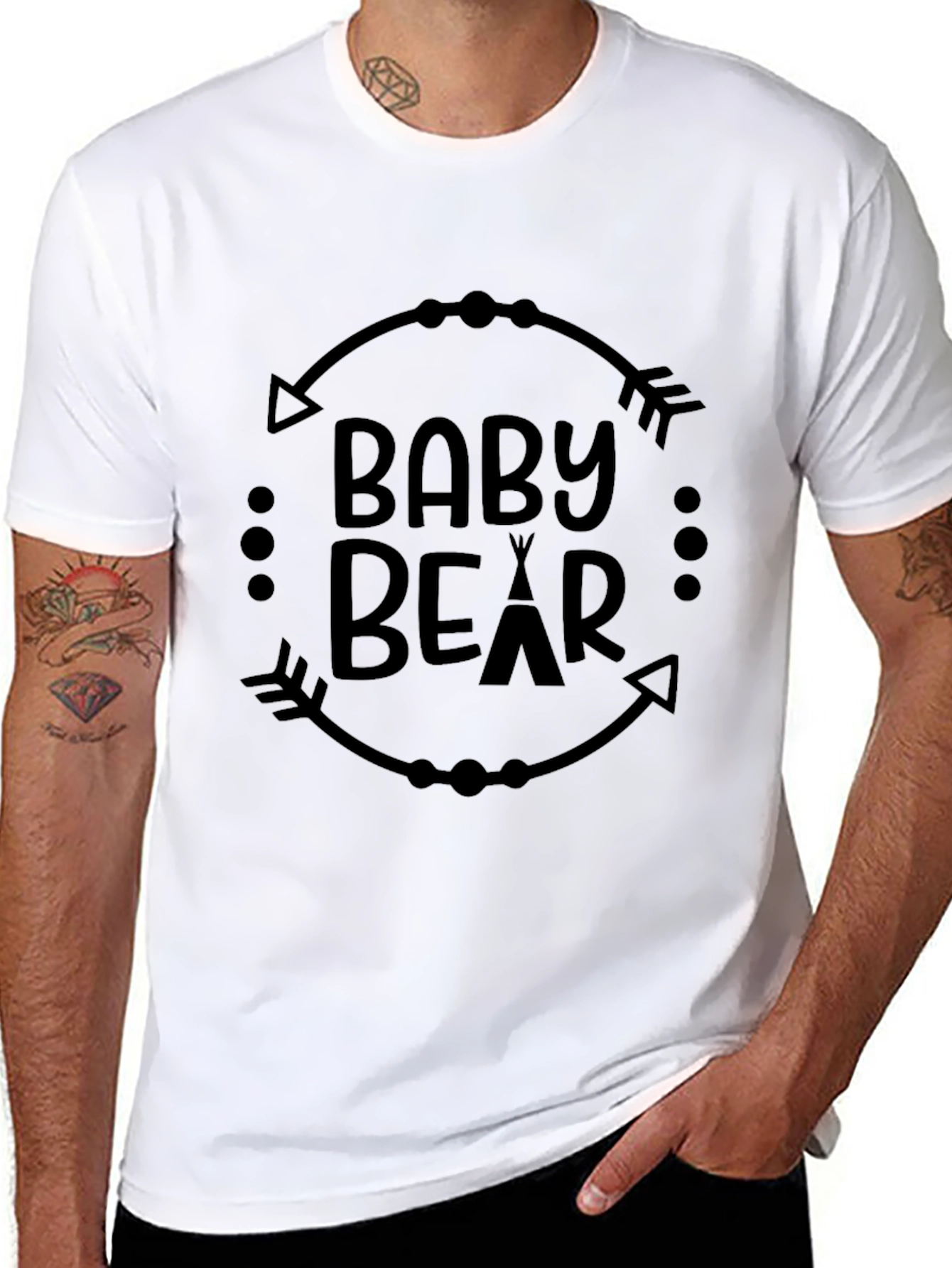 Baby Bear Graphic Tee - Black Unisex T-Shirt
