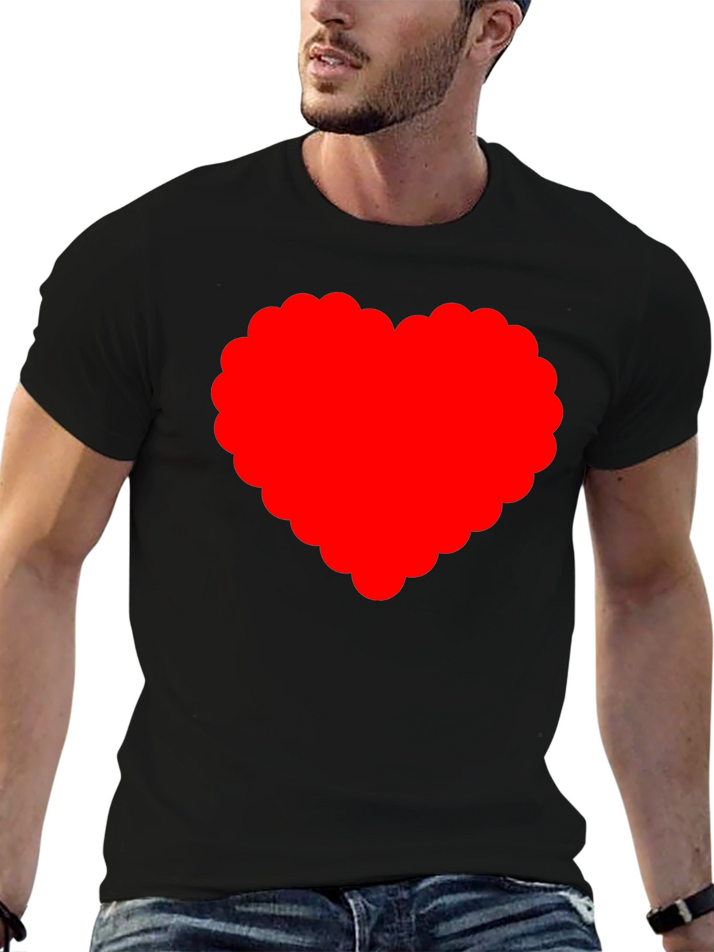 Heart Graphic T-Shirt - Black
