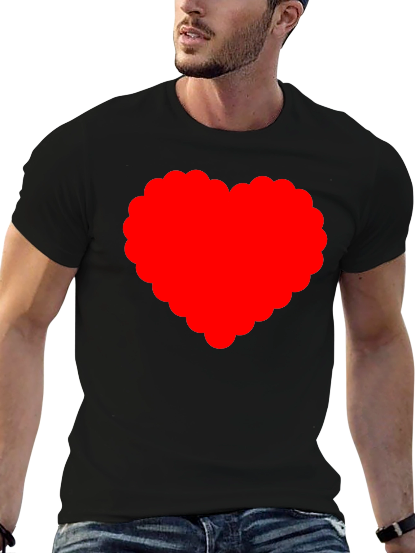 Heart Graphic T-Shirt - Black