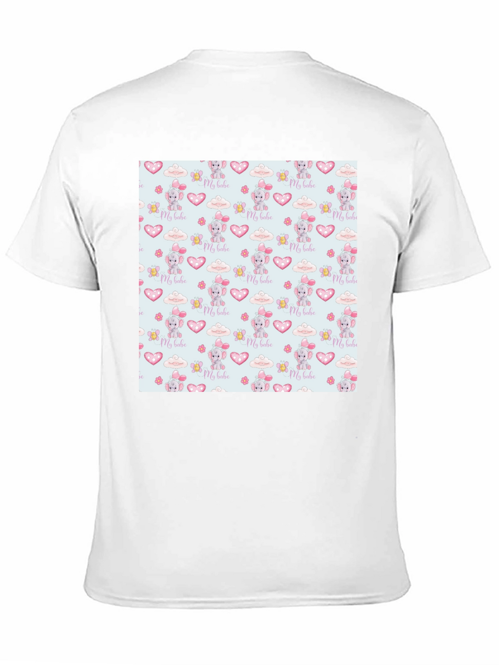 Cute My Babe Patterned Black T-Shirt