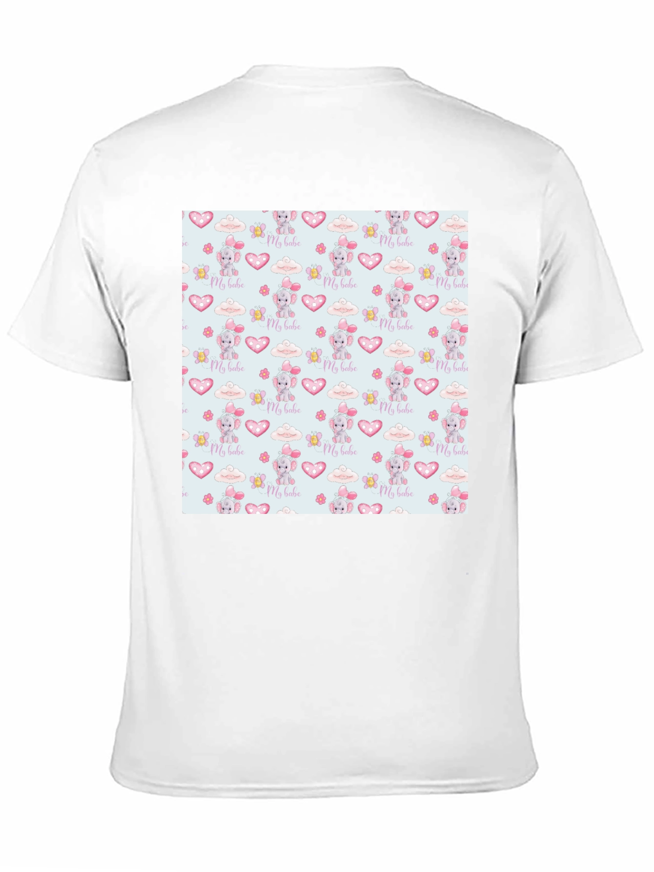 Cute My Babe Patterned Black T-Shirt