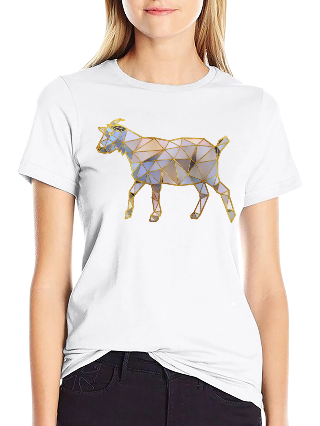 Geometric Goat Graphic T-Shirt