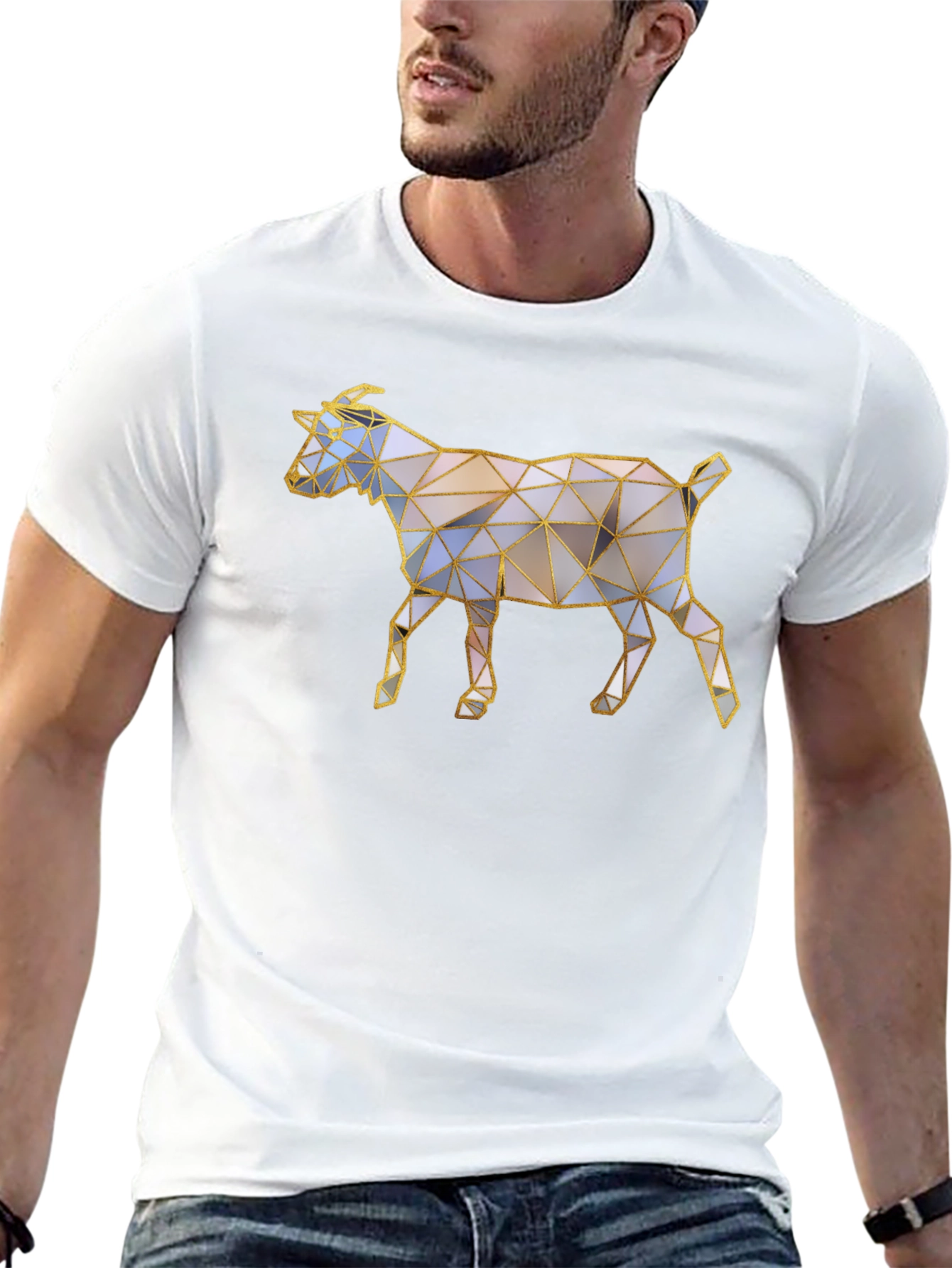 Geometric Goat Graphic T-Shirt