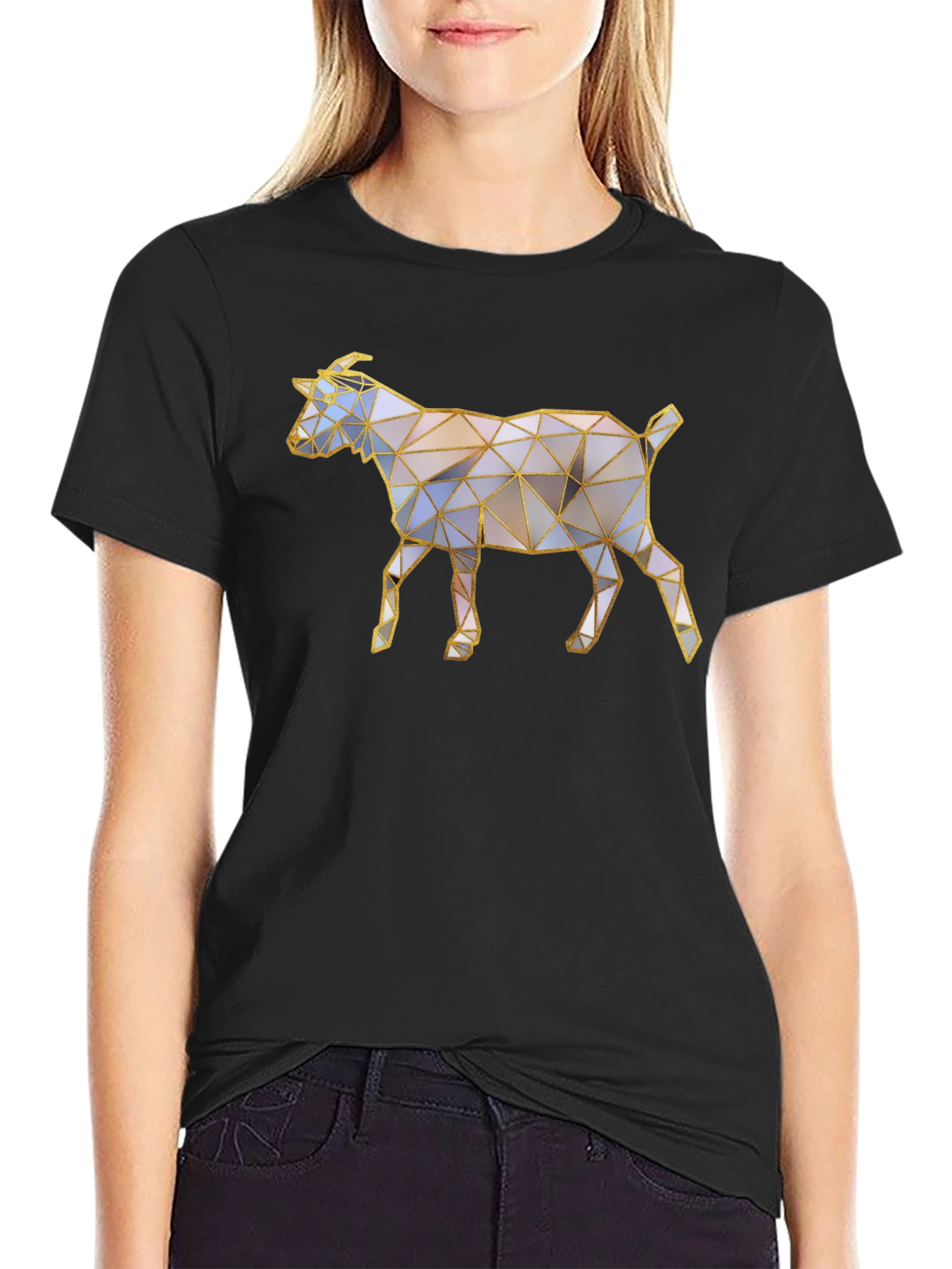 Geometric Goat Graphic T-Shirt