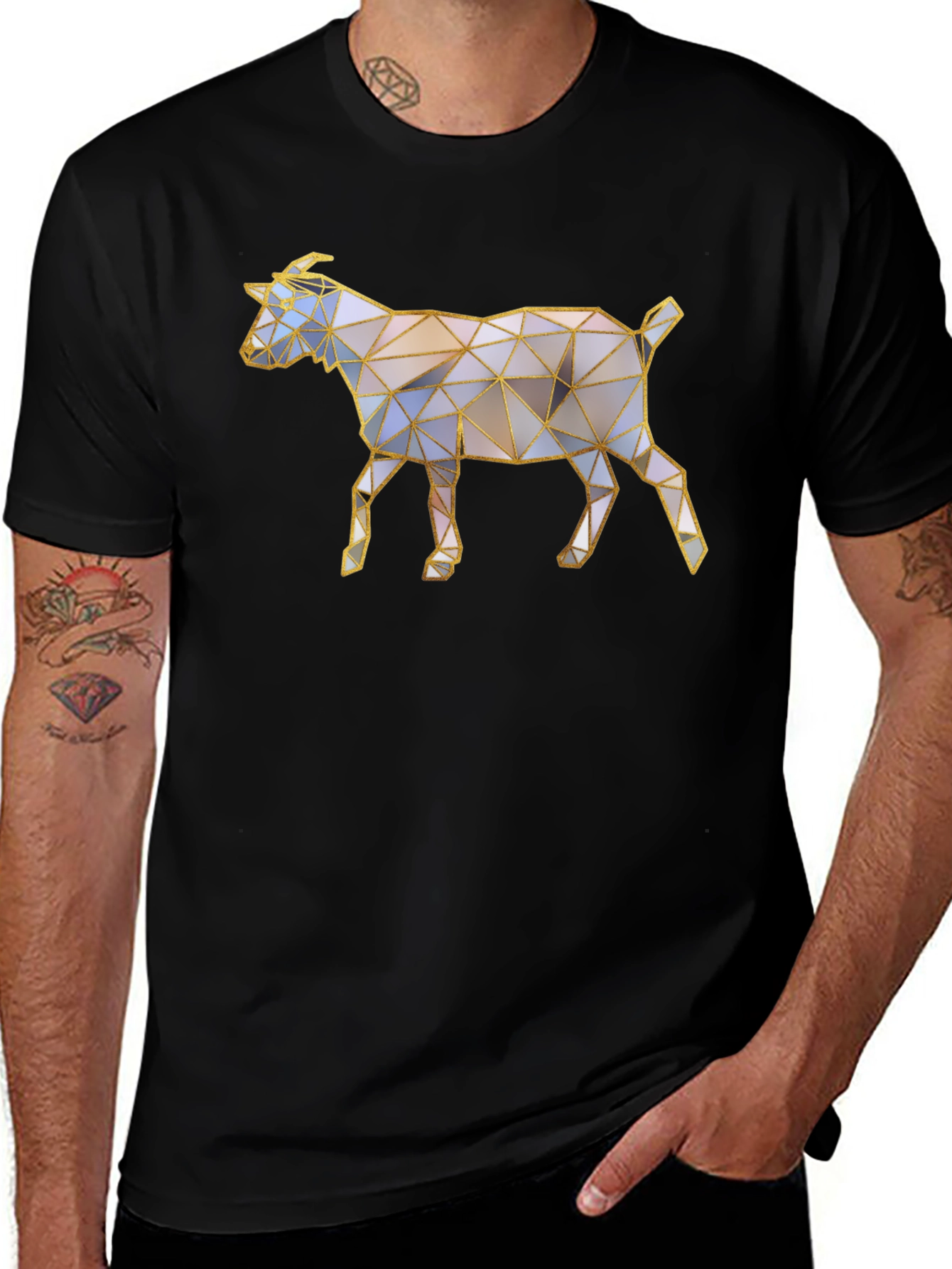 Geometric Goat Graphic T-Shirt