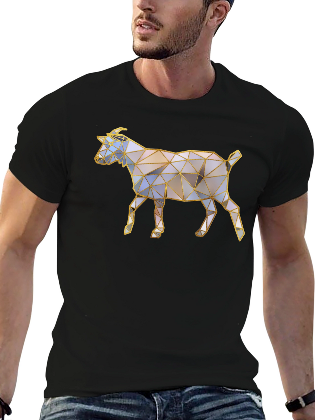 Geometric Goat Graphic T-Shirt