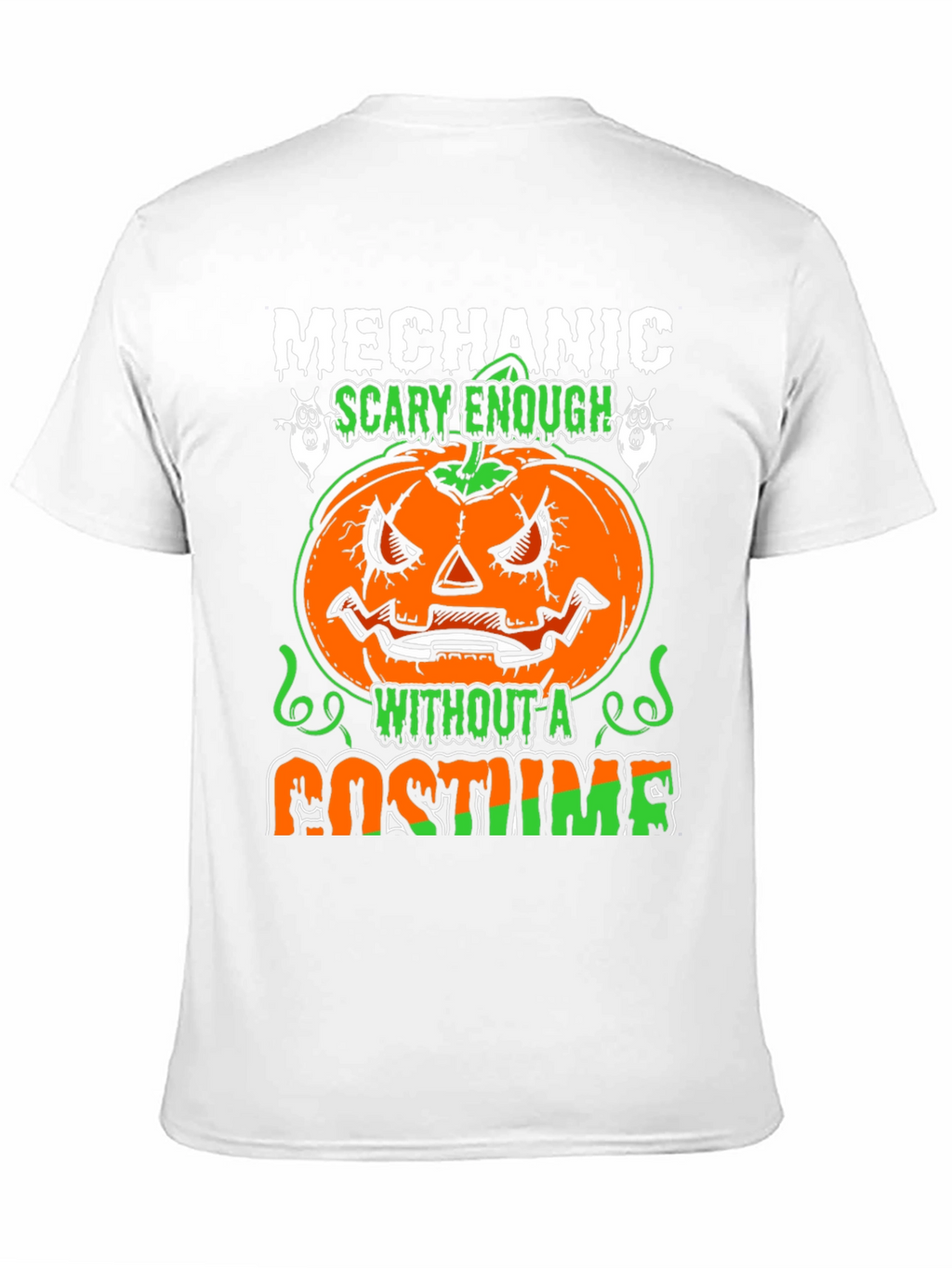 Mechanic Halloween Pumpkin T-Shirt - Scary Costume Tee