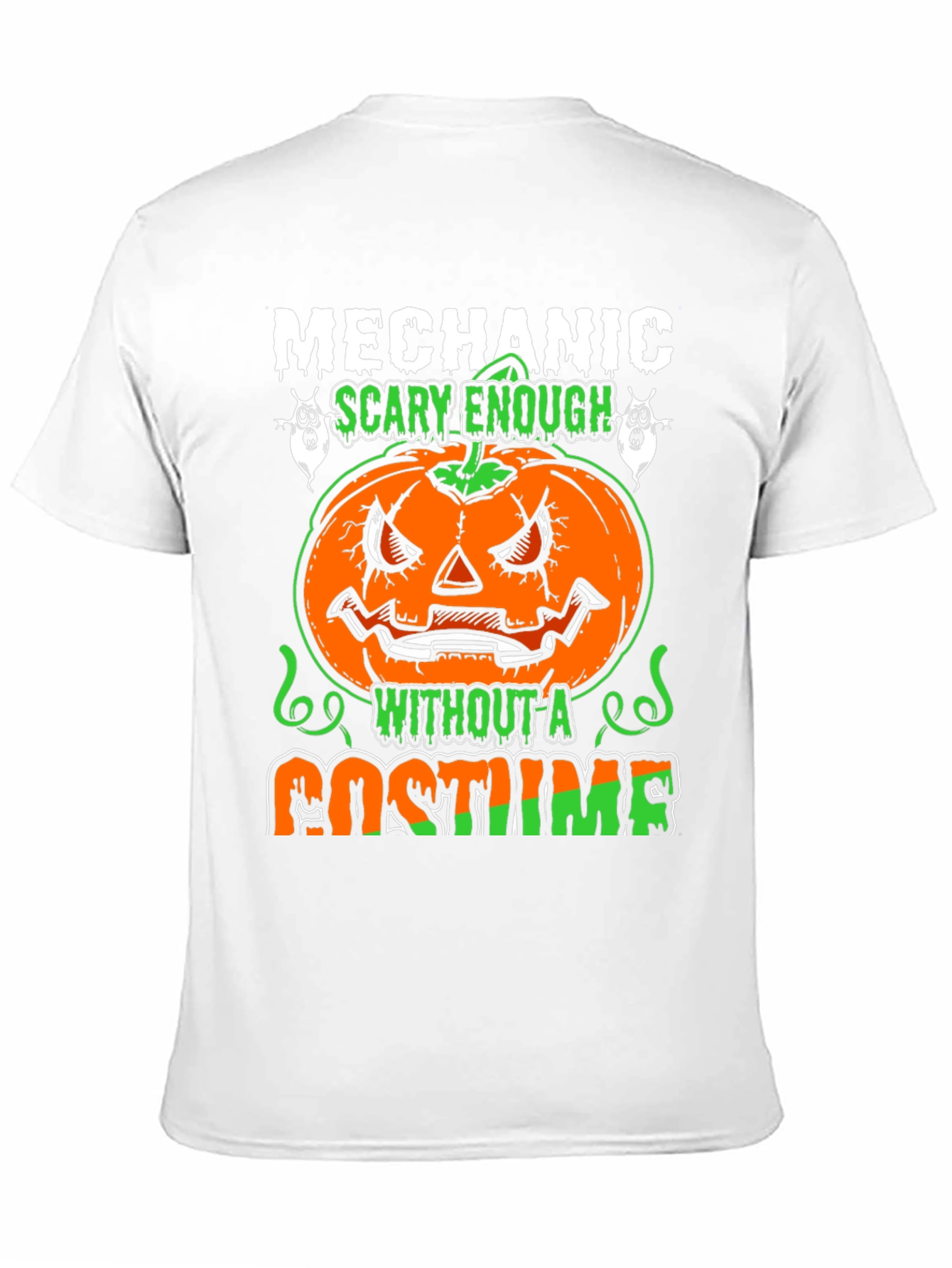 Mechanic Halloween Pumpkin T-Shirt - Scary Costume Tee