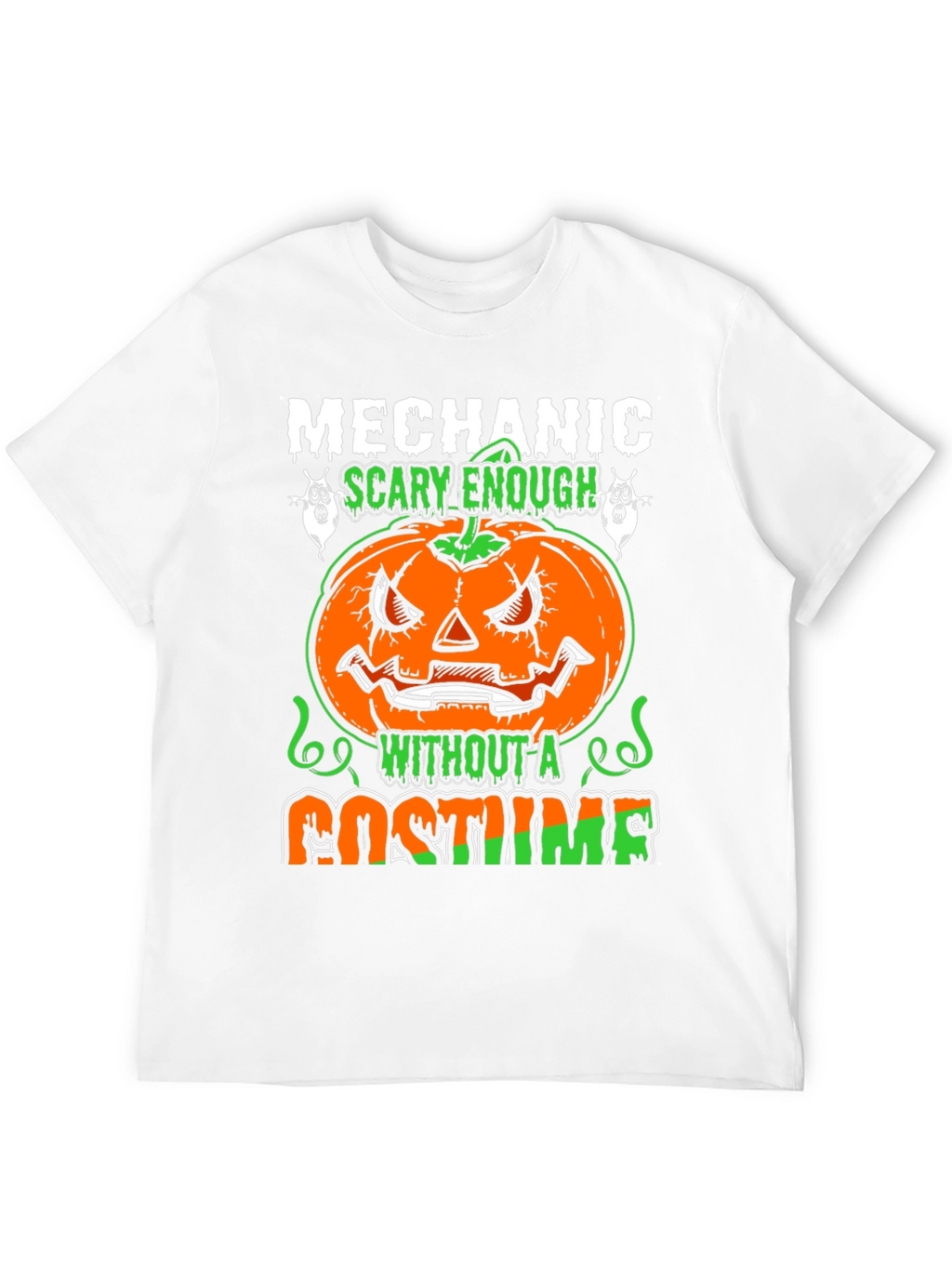 Mechanic Halloween Pumpkin T-Shirt - Scary Costume Tee