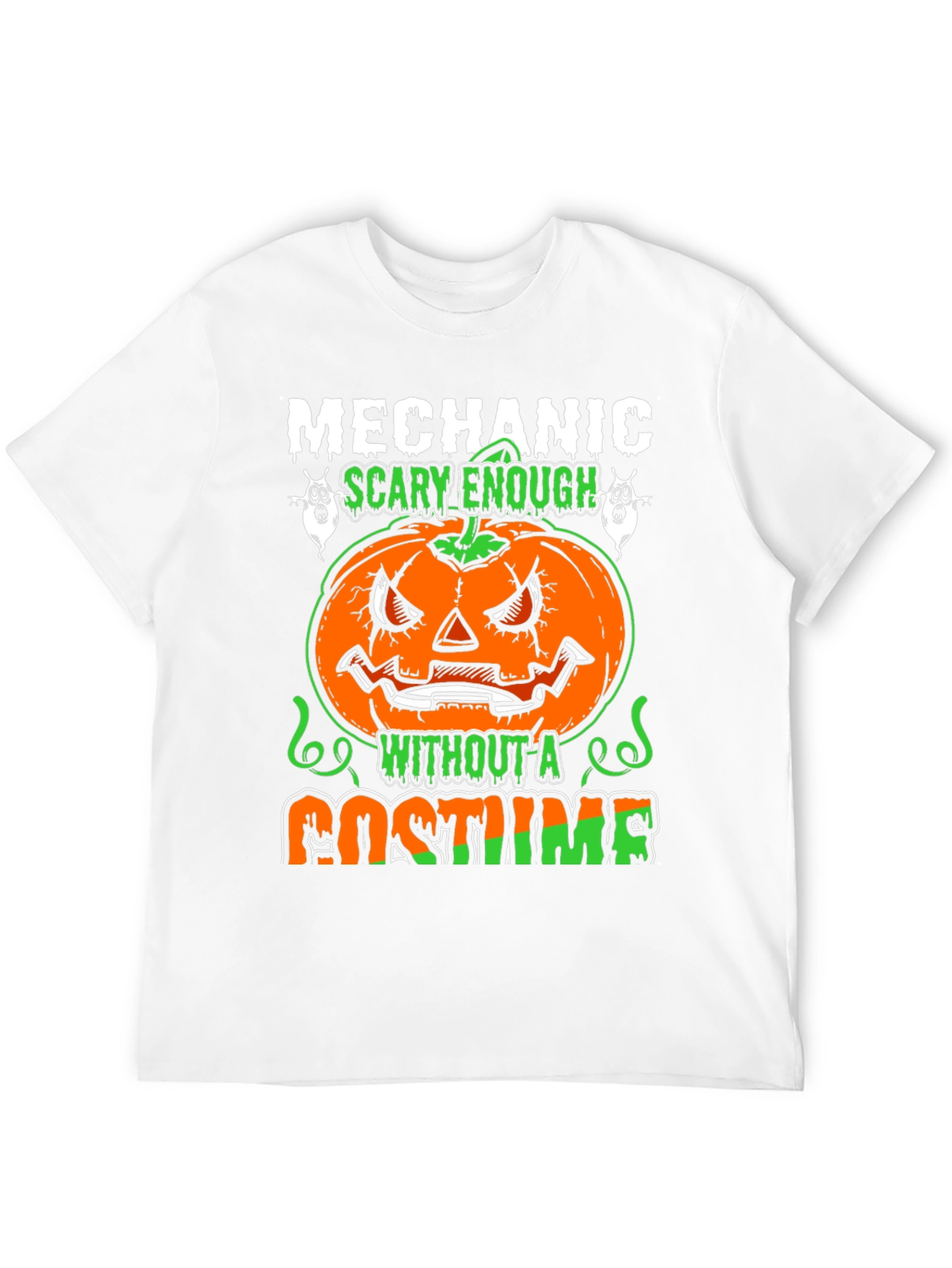 Mechanic Halloween Pumpkin T-Shirt - Scary Costume Tee